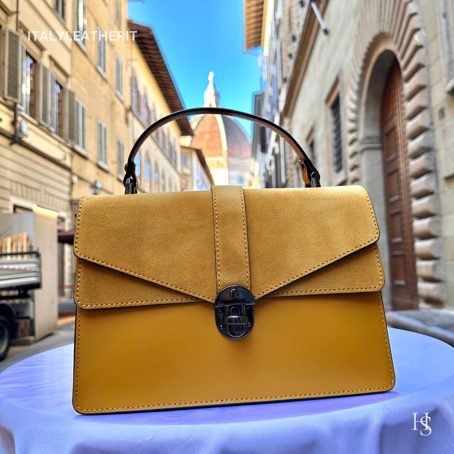 Italian Handmade Leather Bags For Woman l l Elegant Leather Tote From Florence, Made in Italy tote bag