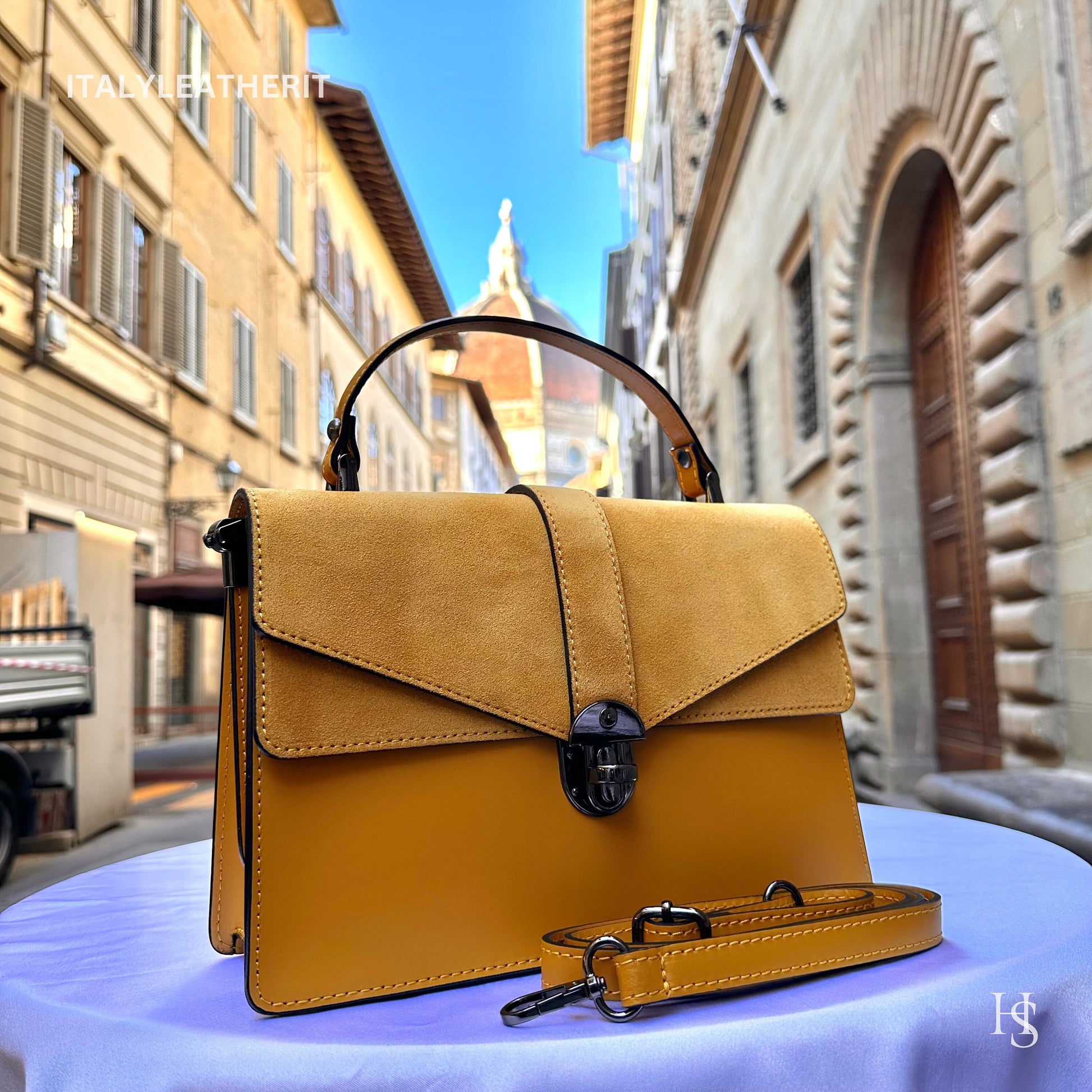 Italian Handmade Leather Bags For Woman l l Elegant Leather Tote From Florence, Made in Italy tote bag