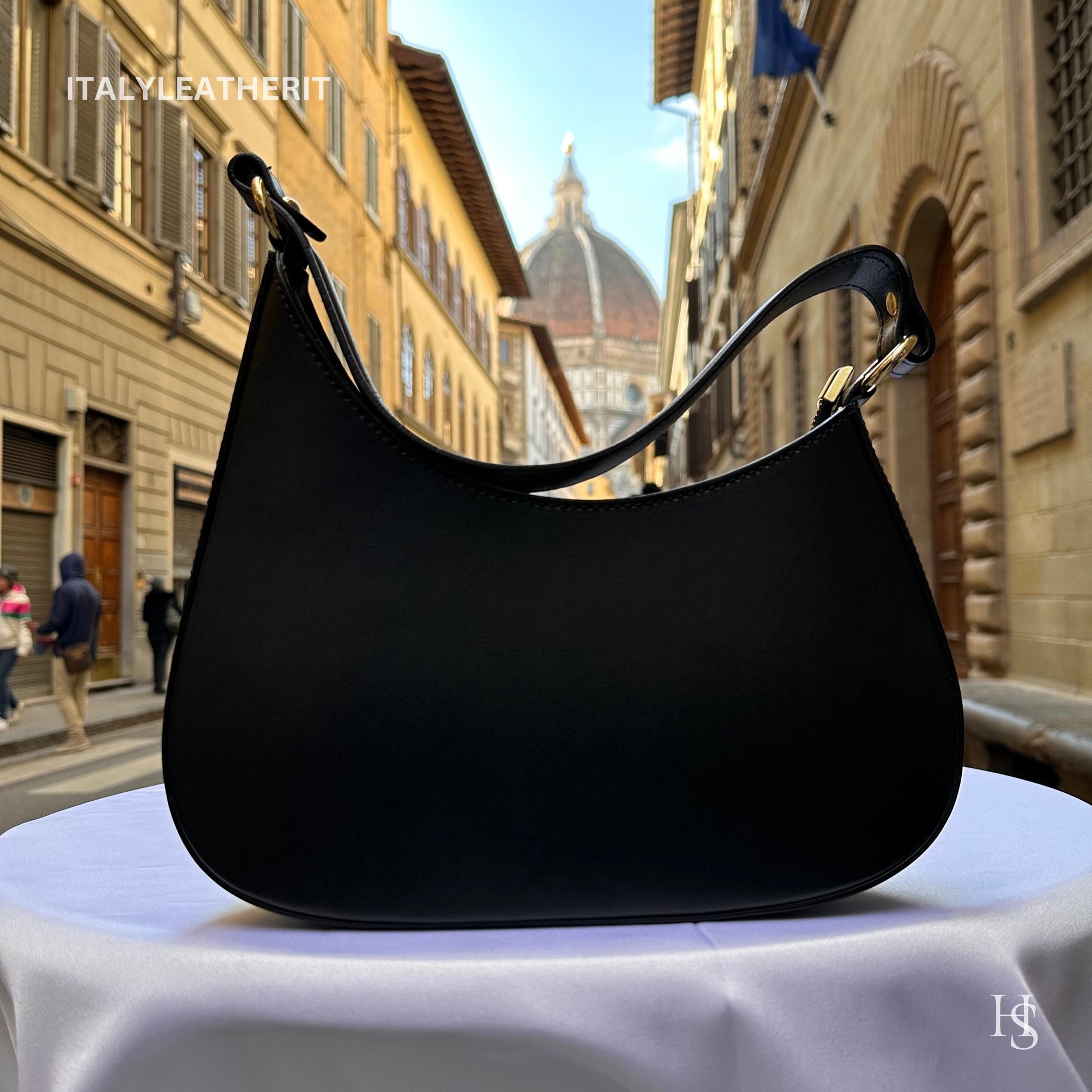 Italian Handmade Leather Bags For Woman l l Elegant Leather Tote From Florence, Made in Italy, black bag