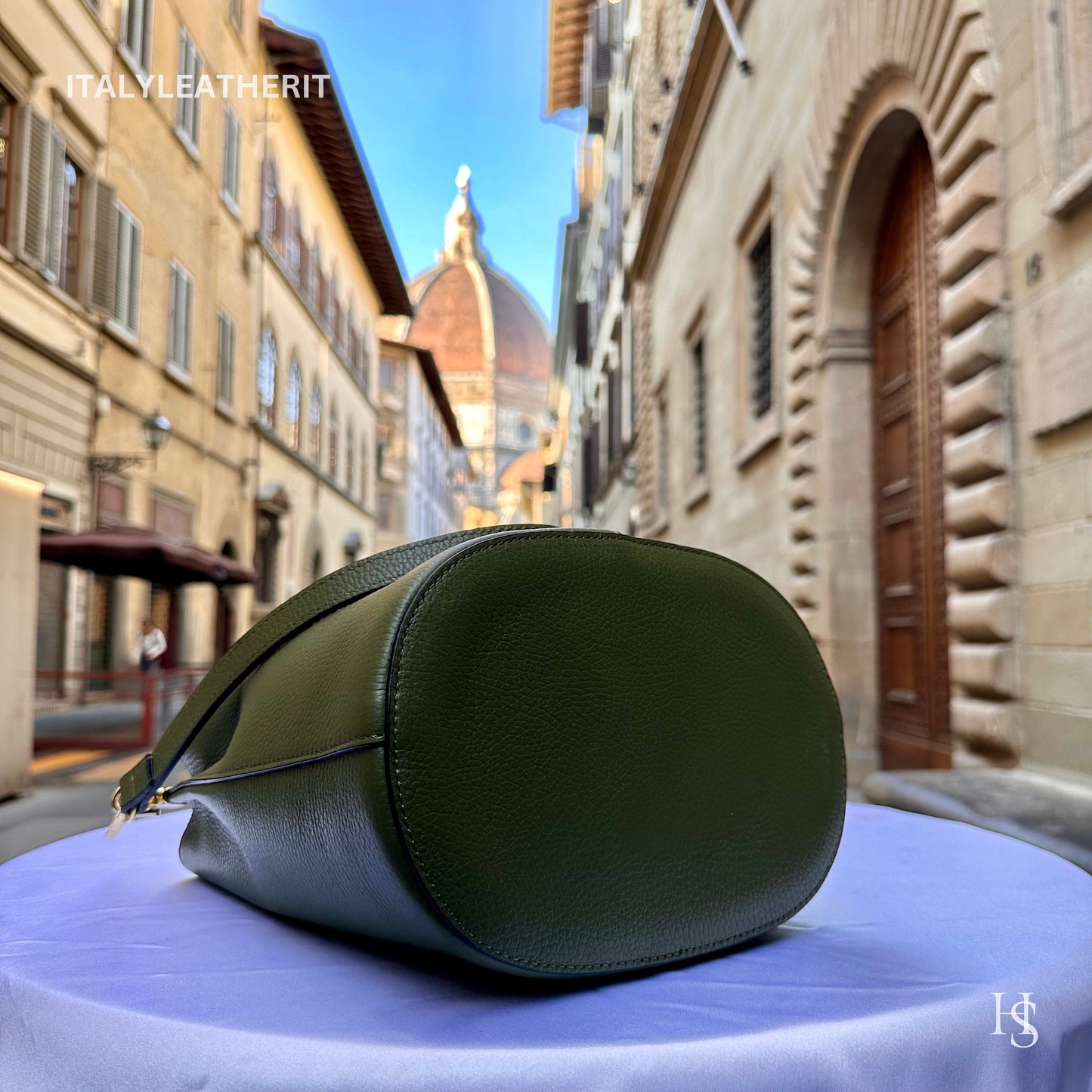 Italian Handmade Leather Bags For Woman l l Elegant Leather Tote From Florence || Made in Italy, Leather Bucket Bag