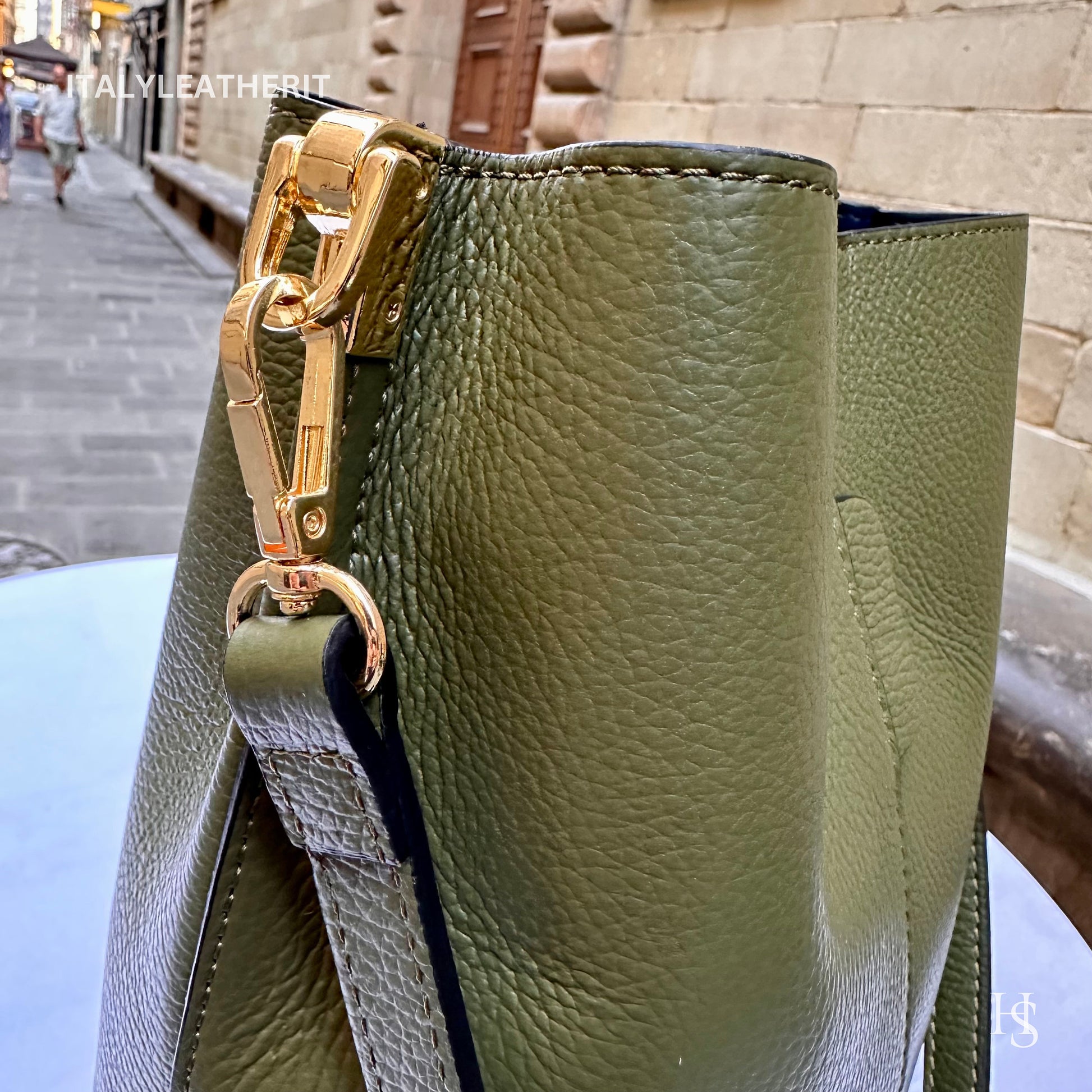 Italian Handmade Leather Bags For Woman l l Elegant Leather Tote From Florence || Made in Italy, Leather Bucket Bag