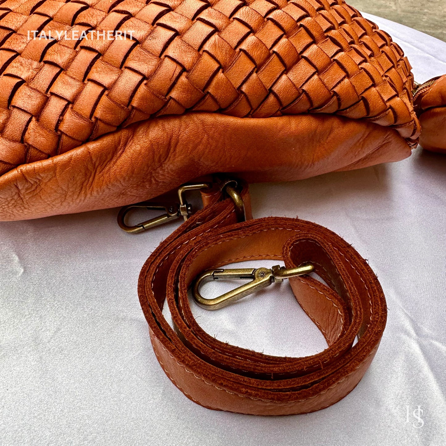 Italian Handmade Leather Sling Bag for Unisex Made In Italy from Florence | Waist Bag