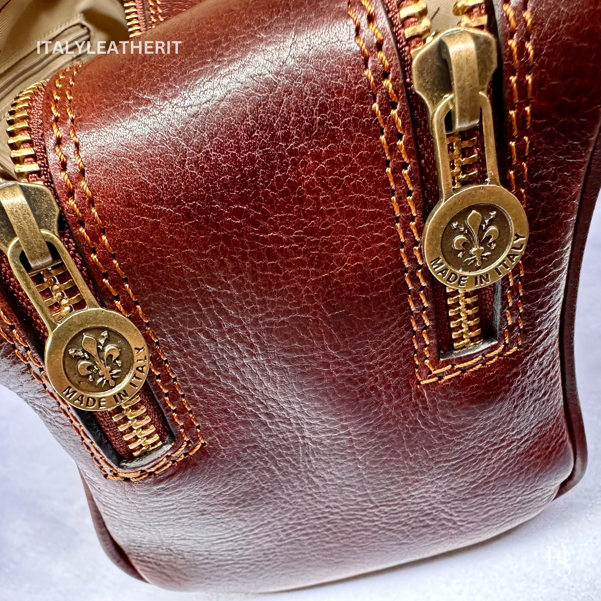 Italian Handmade Italian Leather Toiletry Unisex from Florence ll Made In Italy, leather dopp kit