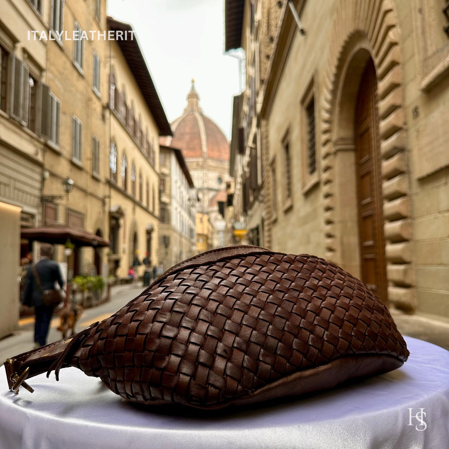 Italian Handmade Leather Sling Bag for Unisex Made In Italy from Florence | Waist Bag