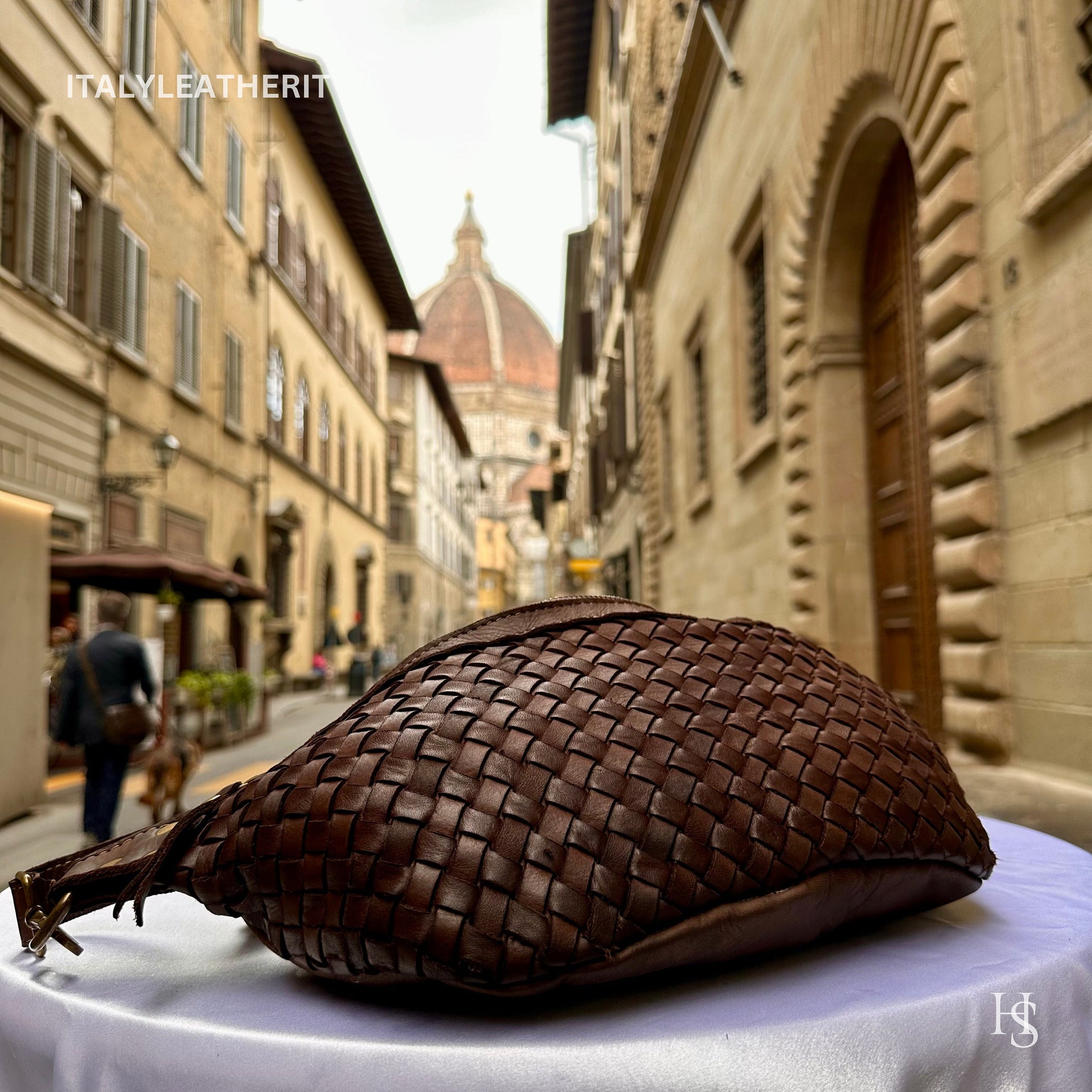 Italian Handmade Leather Sling Bag for Unisex Made In Italy from Florence | Waist Bag