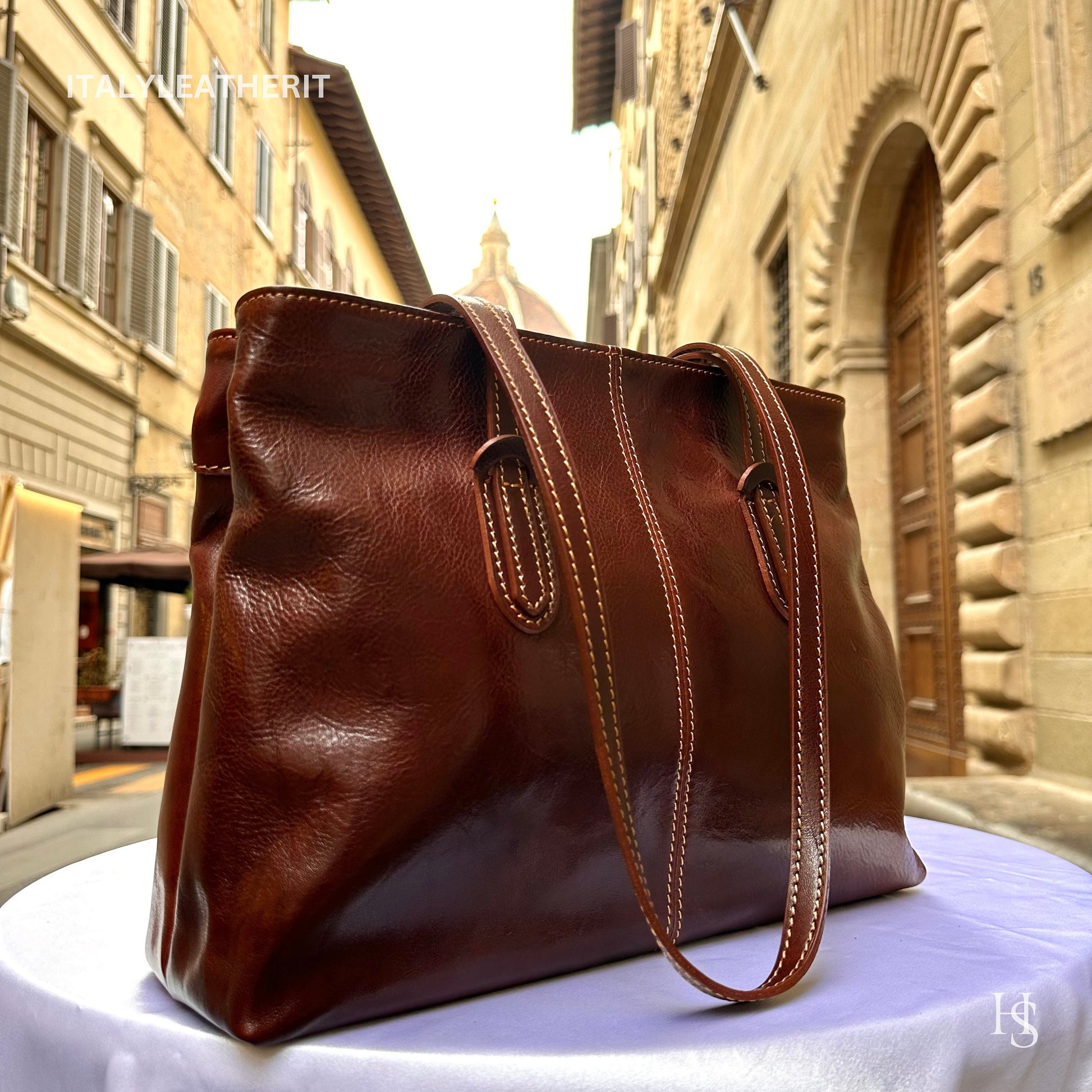 Italian Handmade Leather Bags For Women l l Elegant Leather Tote From Florence, Made in Italy