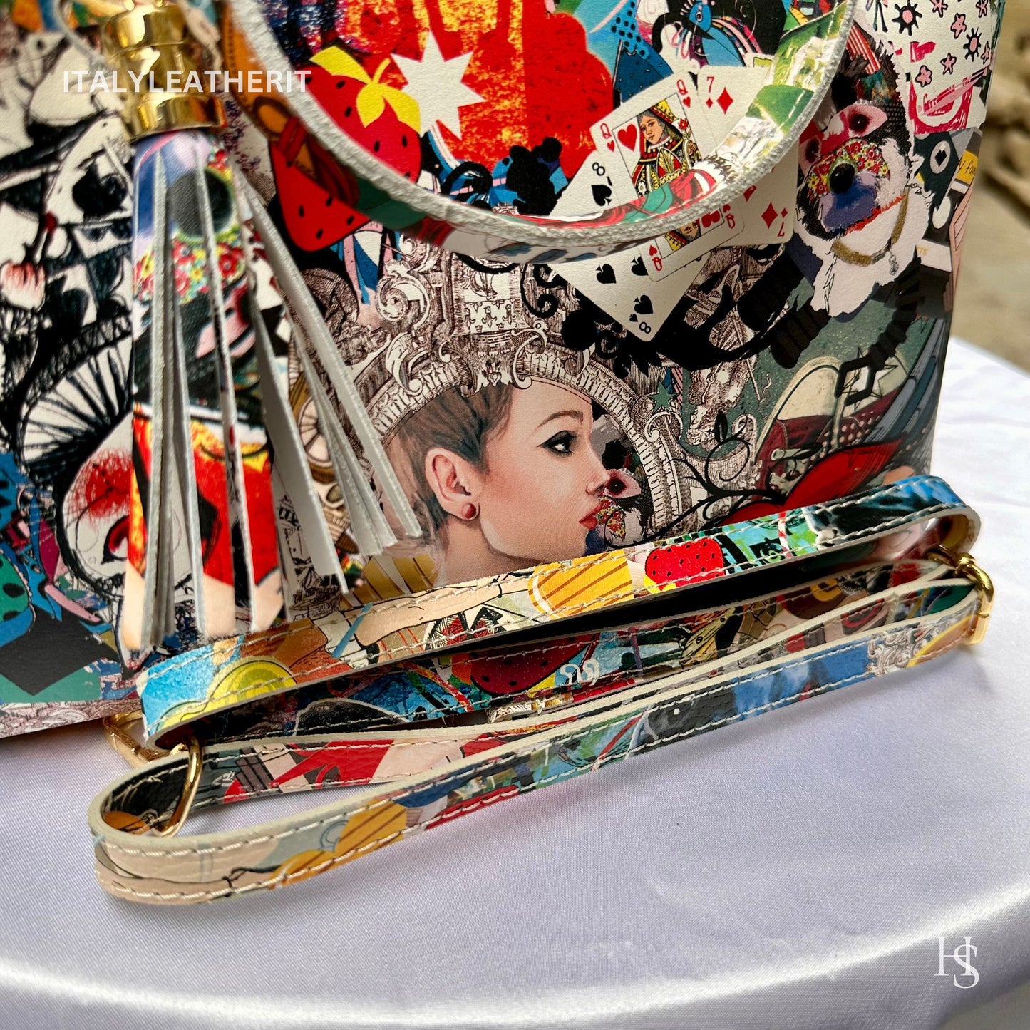 Italian Handmade Leather Bags For Women l l Elegant Leather Tote From Florence, Italy, Pop Art Bag