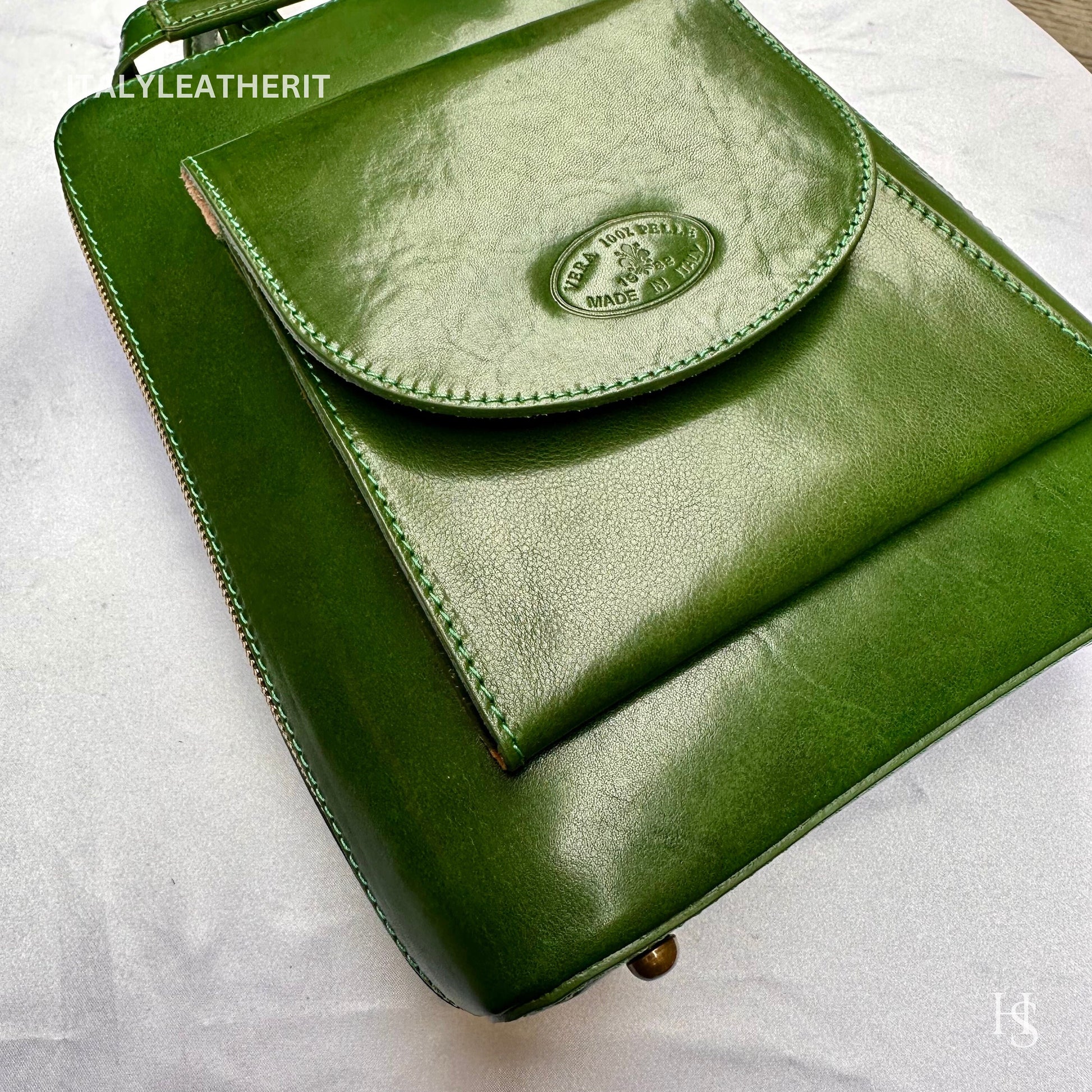 Italian Unisex Handmade Tuscan Leather Backpack From Florence, Made In Italy, Computer bag, Elegant backpack