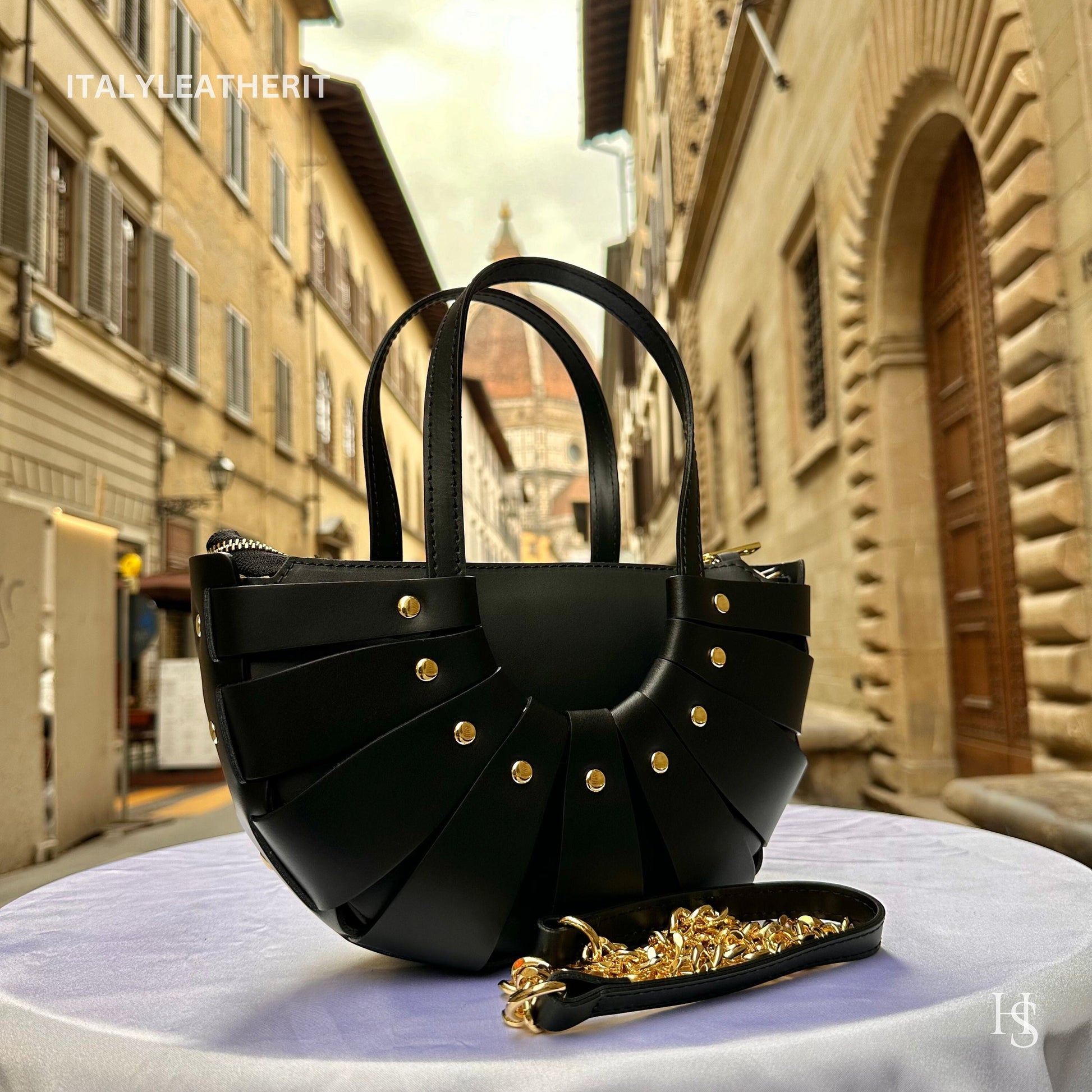 Elegant Italian Leather Shoulder Tote Crafted in Florence Handcrafted in Florence - Italy Leather Shop