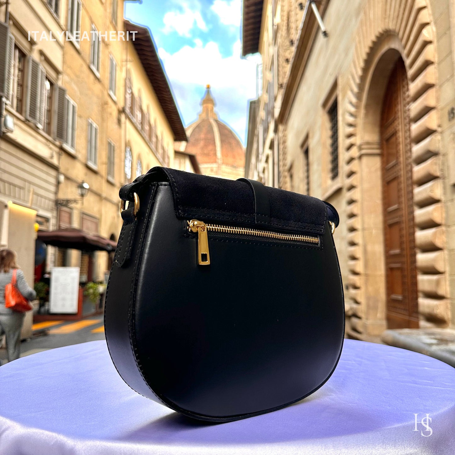 Italian Handmade Leather Bags For Women | Elegant Black Leather Tote From Florence, Stylish Crossbody Bag