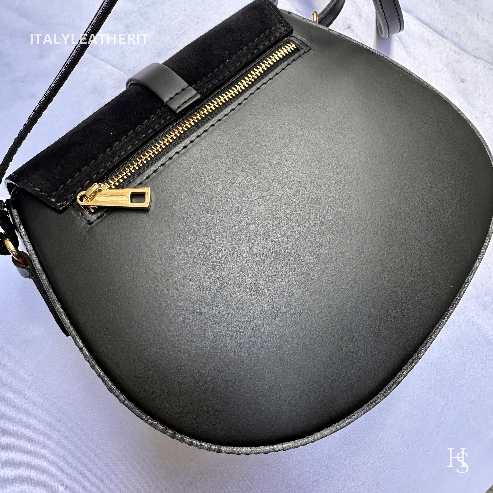 Italian Handmade Leather Bags For Women | Elegant Black Leather Tote From Florence, Stylish Crossbody Bag