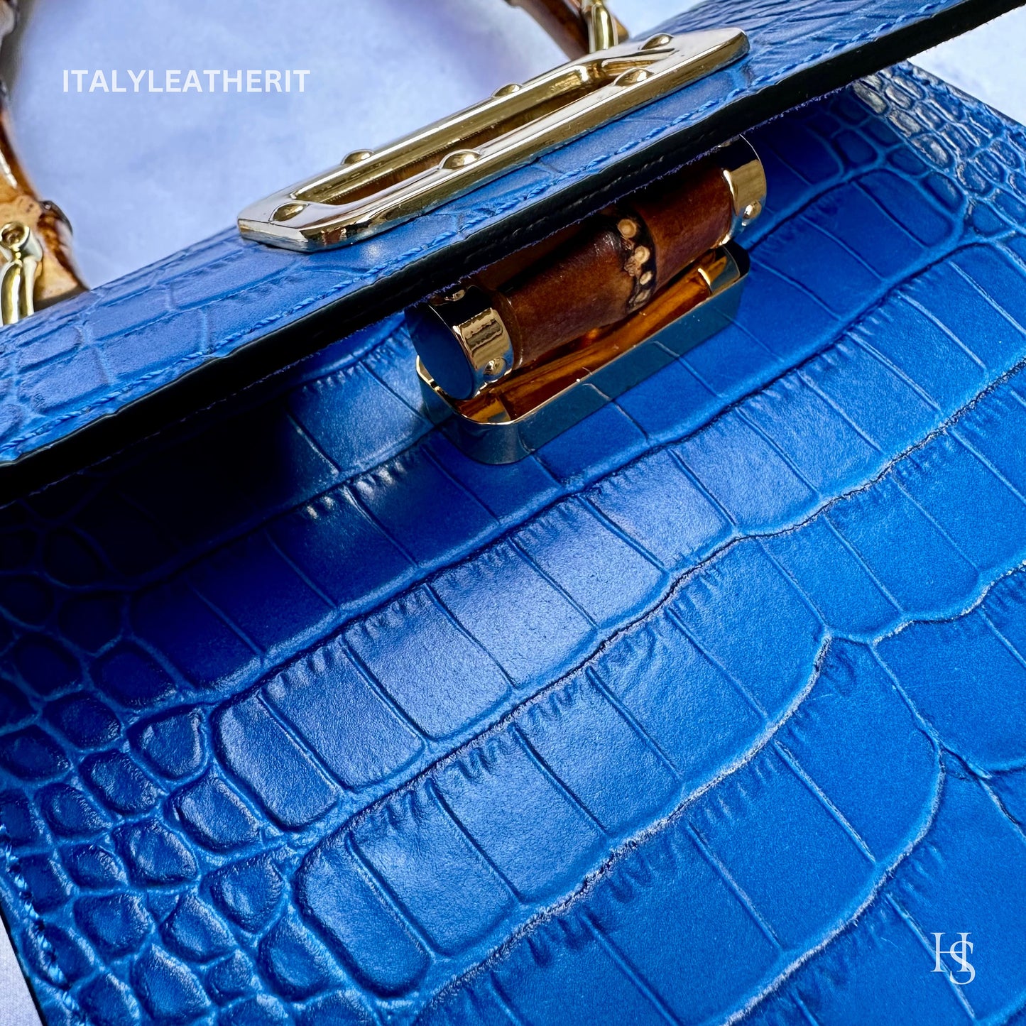 Italian Handmade Leather Bags for Women | Elegant Leather Tote from Florence - Medium-Sized, blue purse