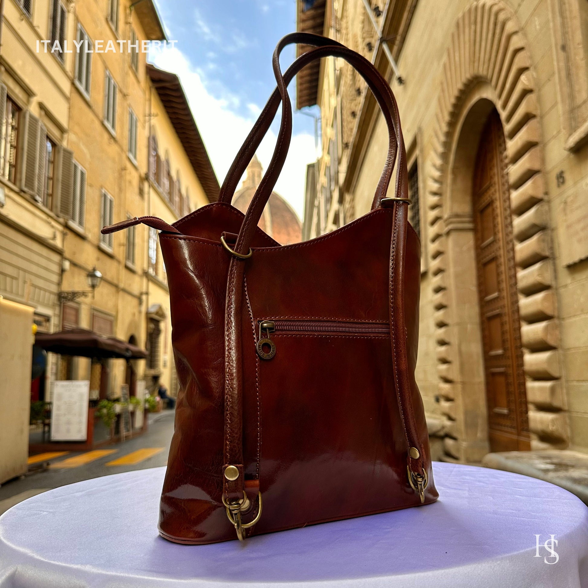 Italian Handmade Leather Bags For Women | Elegant Leather Tote From Florence | Handcrafted Backpack Shoulder Bag