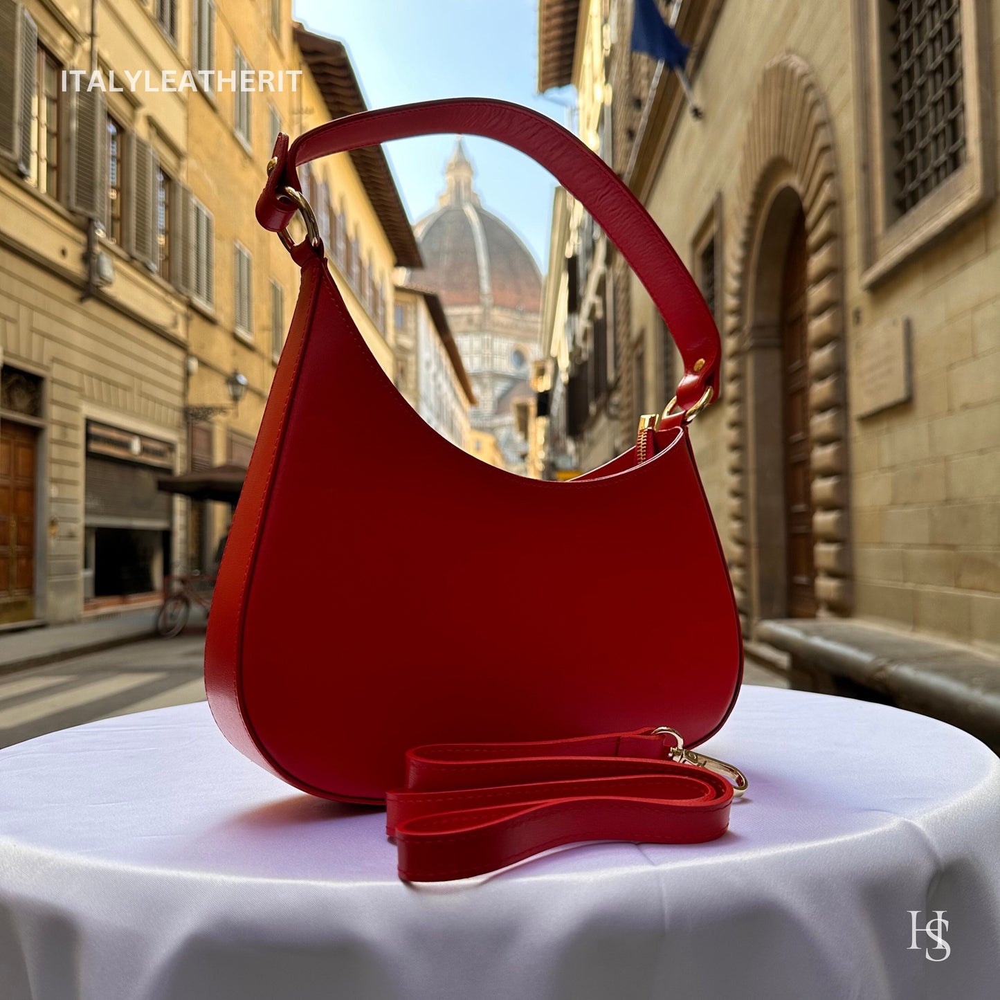 Italian Handmade Leather Bags For Women | Elegant Leather Tote From Florence, Red Leather Bag