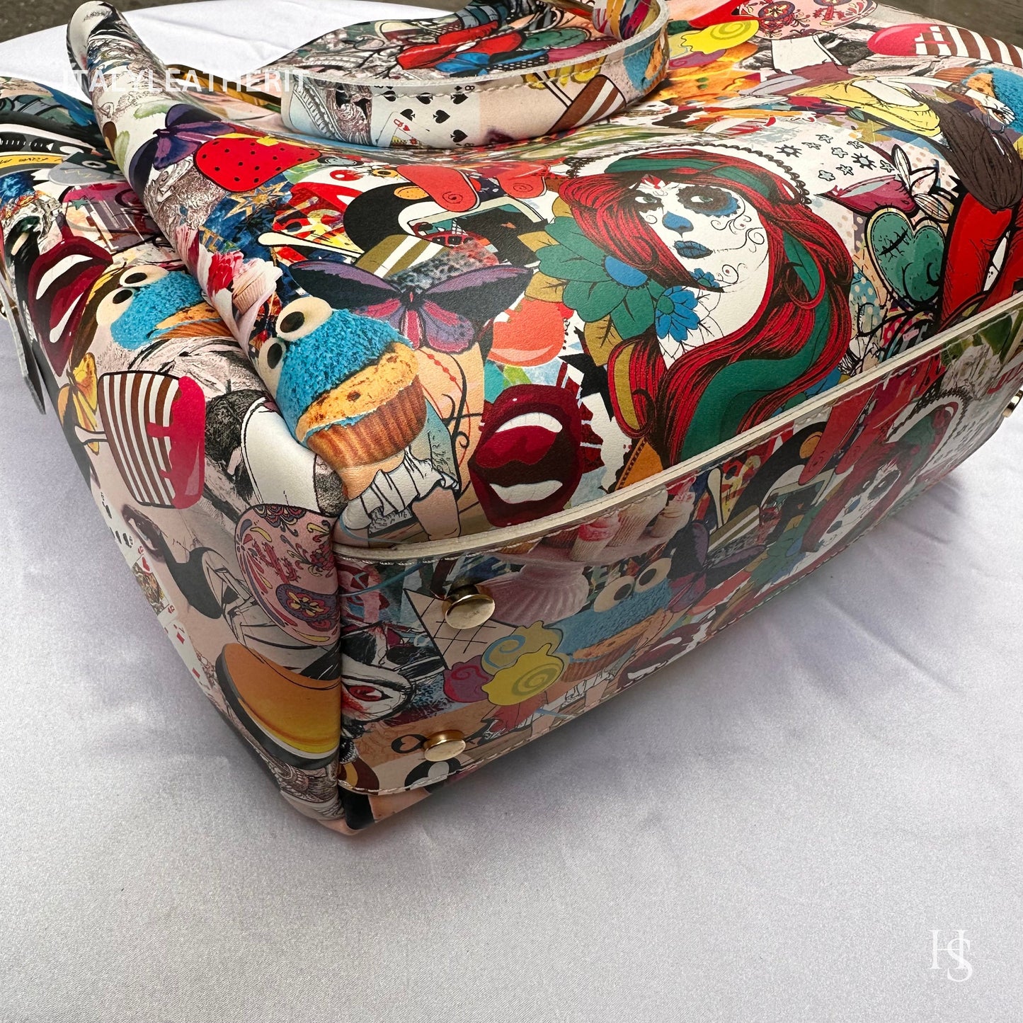 Italian Handmade Leather Bags For Women l l Elegant Leather Tote From Florence, Italy, Pop Art Bag