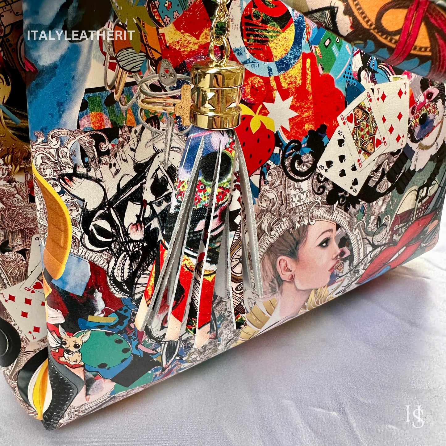 Italian Handmade Leather Bags For Women l l Elegant Leather Tote From Florence, Italy, Pop Art Bag