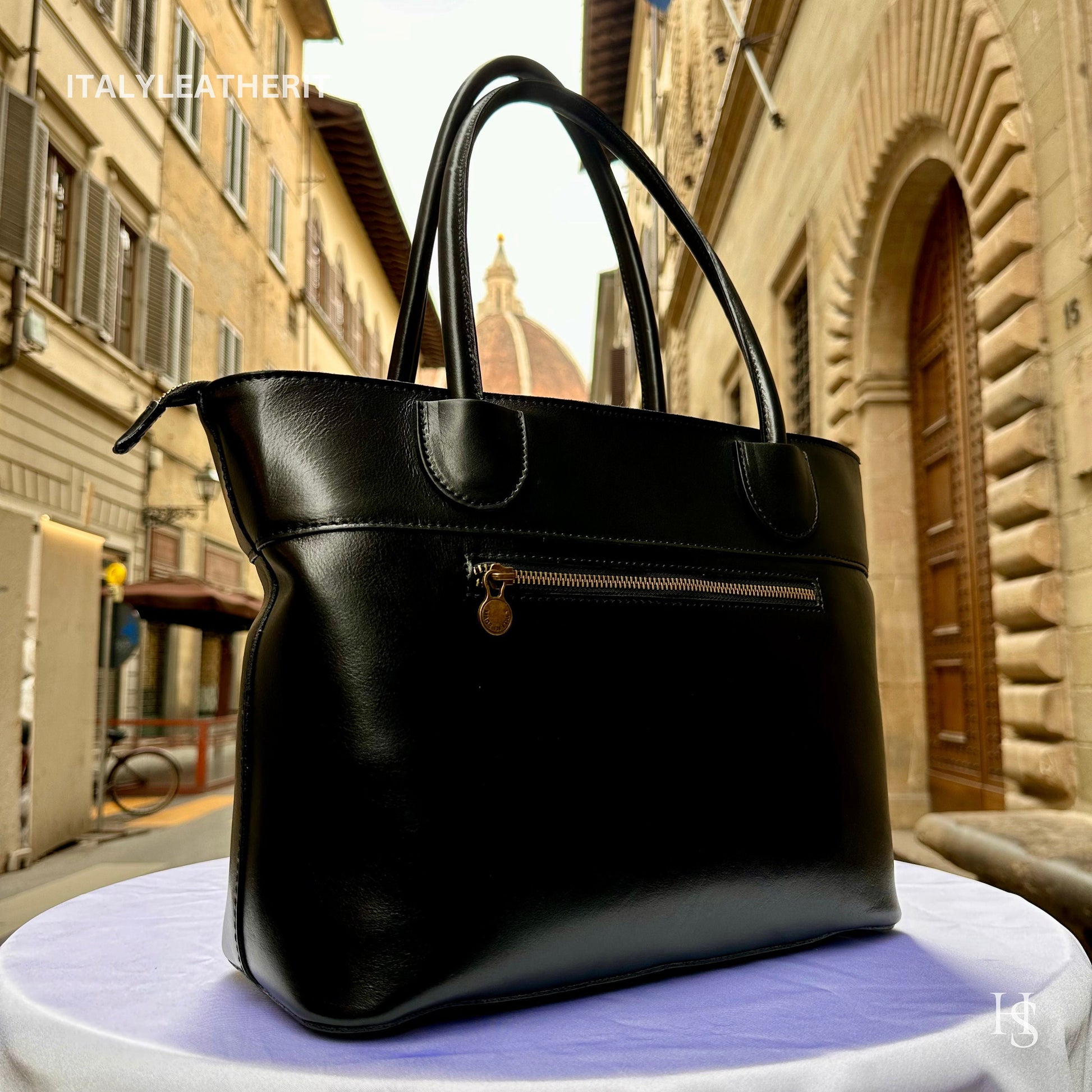 Italian Handmade Leather Bags For Woman l l Elegant Leather Tote From Florence, large leather bag, Black bag