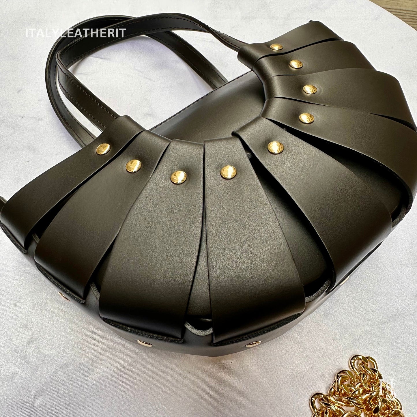 Elegant Italian Leather Shoulder Tote Crafted in Florence Handcrafted in Florence - Italy Leather Shop