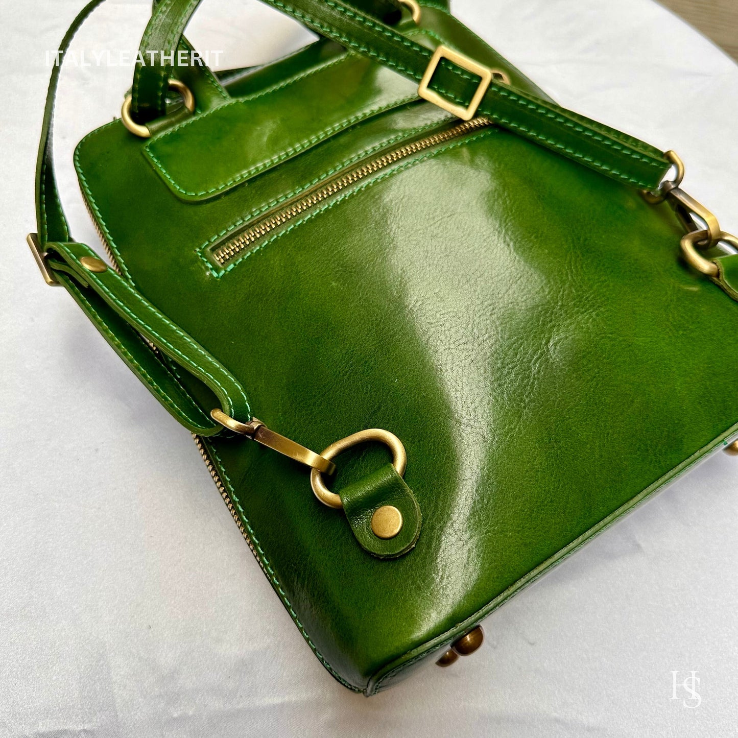 Italian Unisex Handmade Tuscan Leather Backpack From Florence, Made In Italy, Computer bag, Elegant backpack