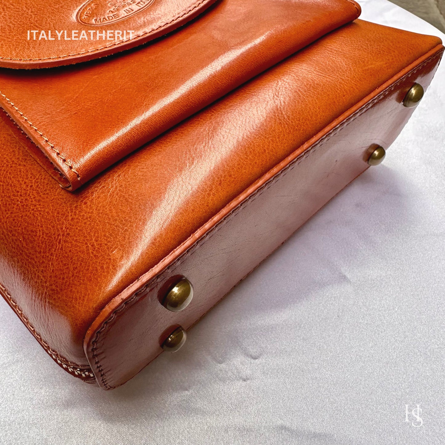 Italian Unisex Handmade Tuscan Leather Backpack From Florence, Made In Italy, Computer bag
