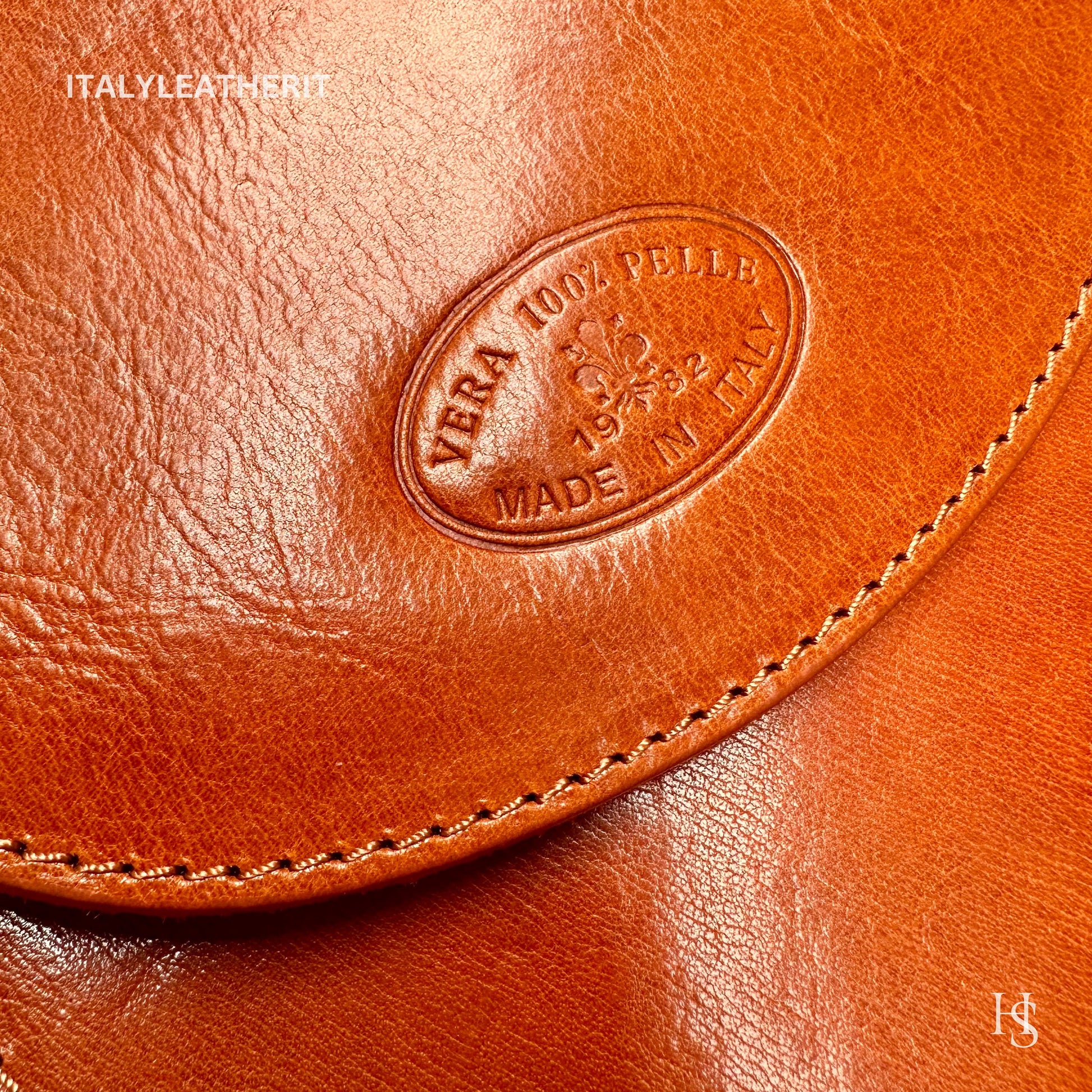 Italian Unisex Handmade Tuscan Leather Backpack From Florence, Made In Italy, Computer bag