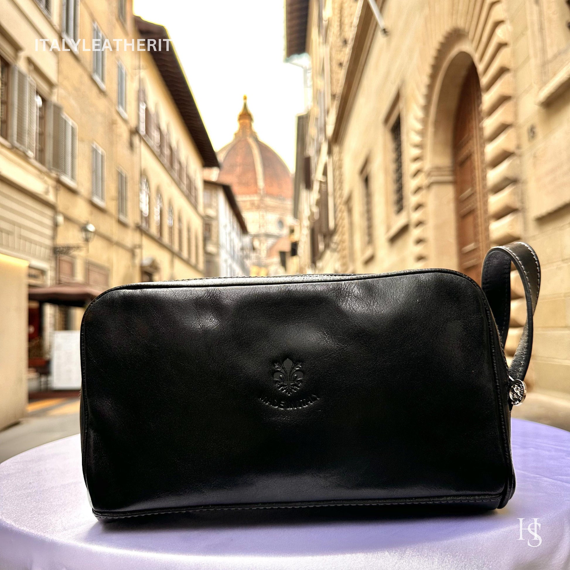 Italian Handmade Italian Leather Toiletry Unisex from Florence ll Made In Italy,leather dopp kit