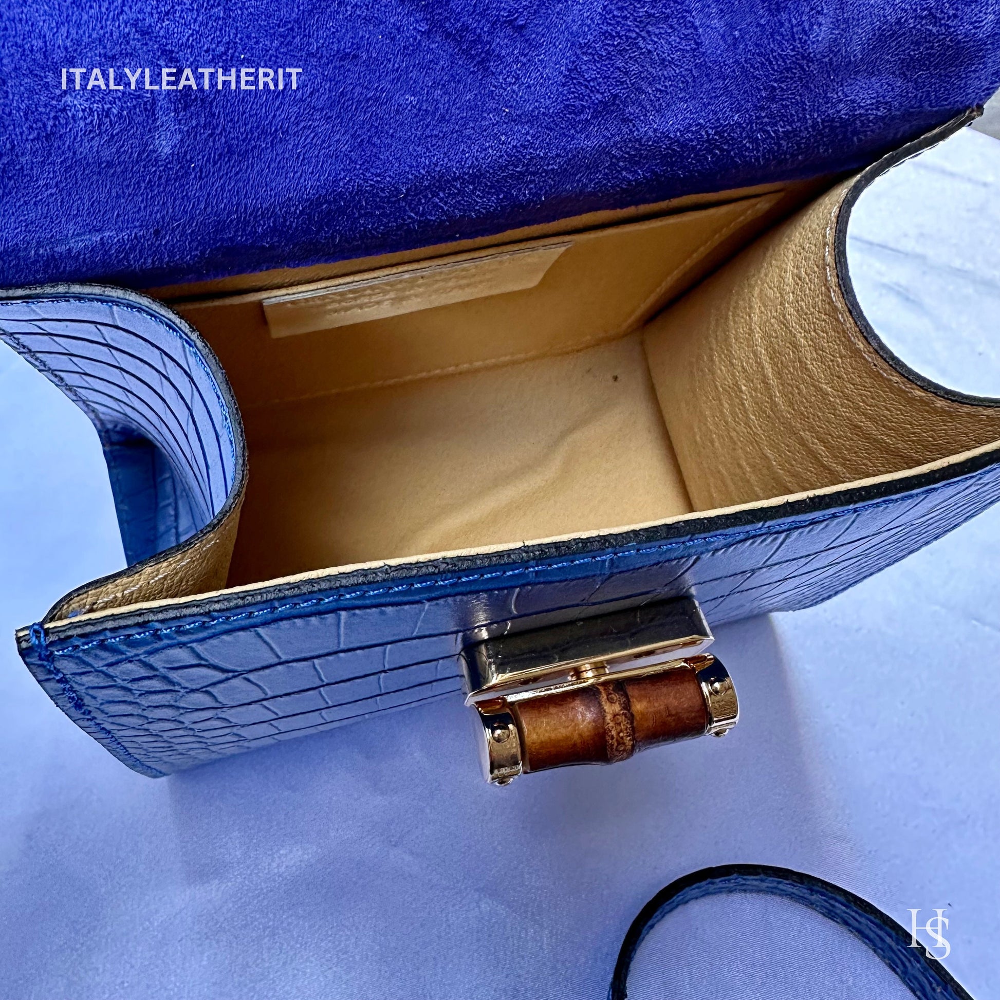 Italian Handmade Leather Bags for Women | Elegant Leather Tote from Florence - Medium-Sized, blue purse