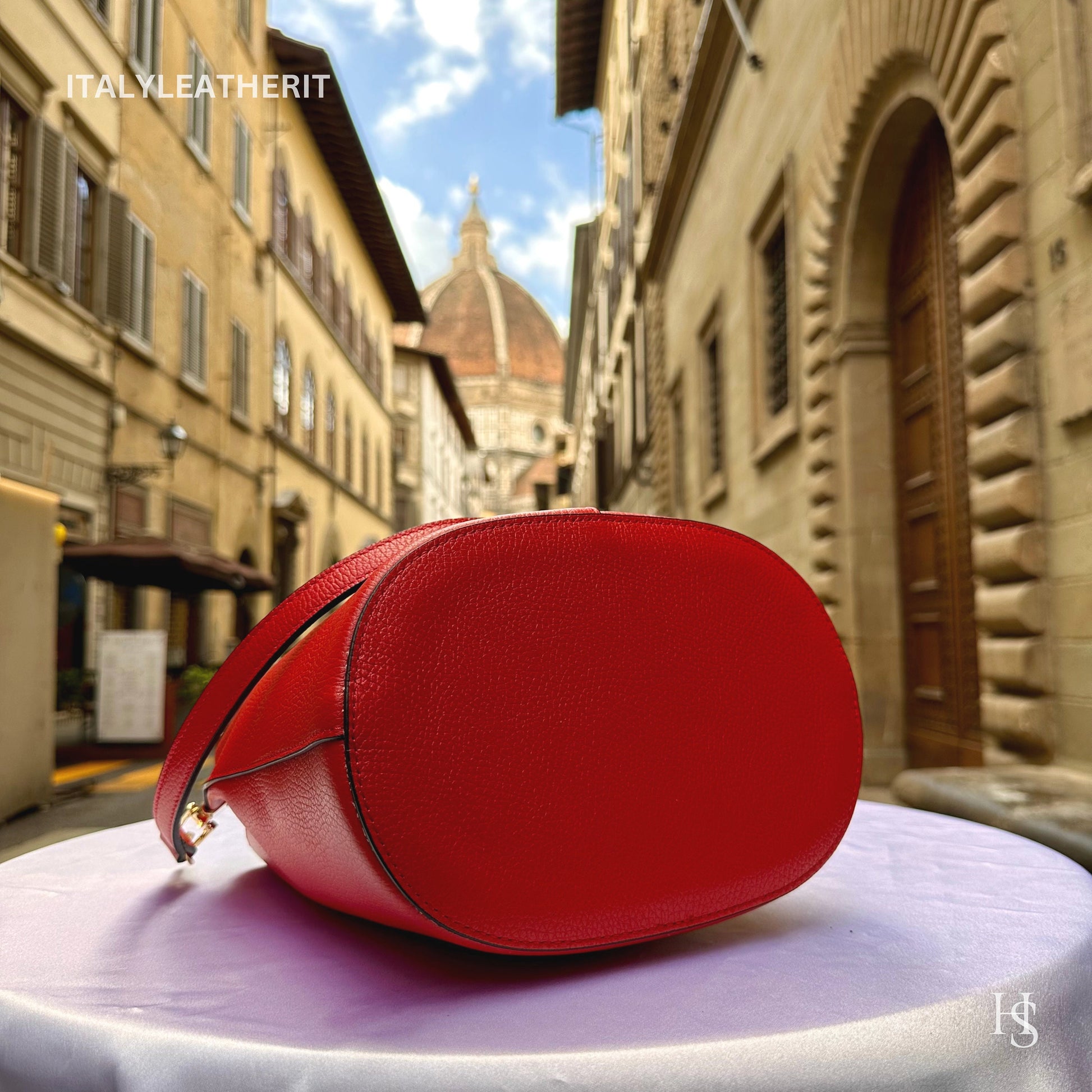 Italian Handmade Leather Bags For Woman l Elegant Leather Tote From Florence | Made in Italy, Bucket bag