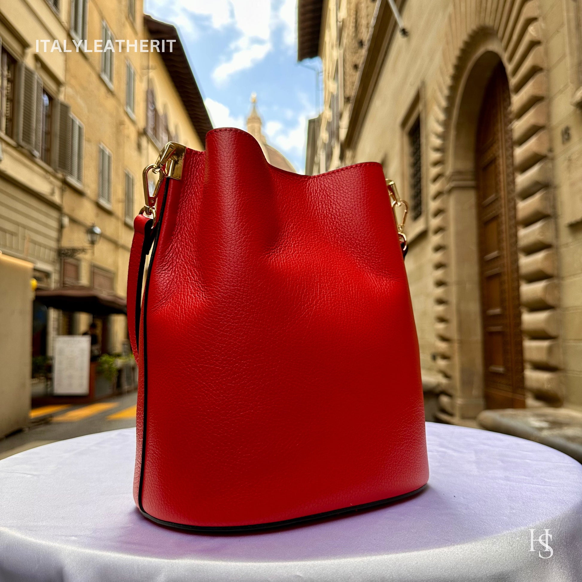 Italian Handmade Leather Bags For Woman l Elegant Leather Tote From Florence | Made in Italy, Bucket bag