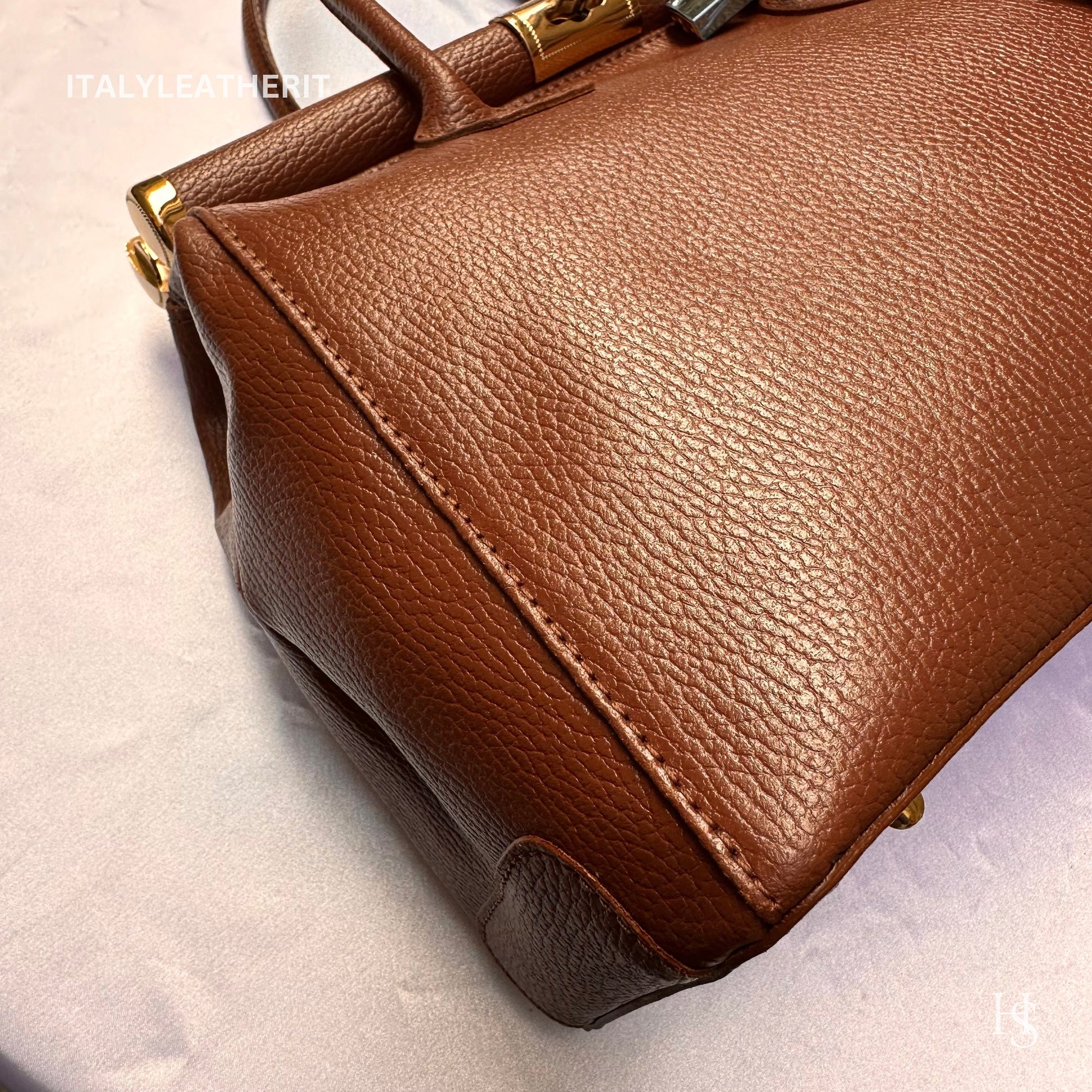 Italian Handmade Leather Bags For Woman l l Elegant Leather Tote From Florence, Black bag, Lock bag