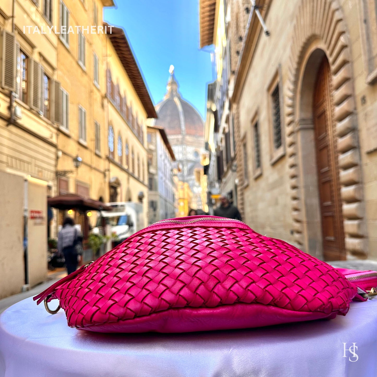 Italian Handmade Leather Sling Bag for Unisex Made In Italy from Florence | Waist Bag