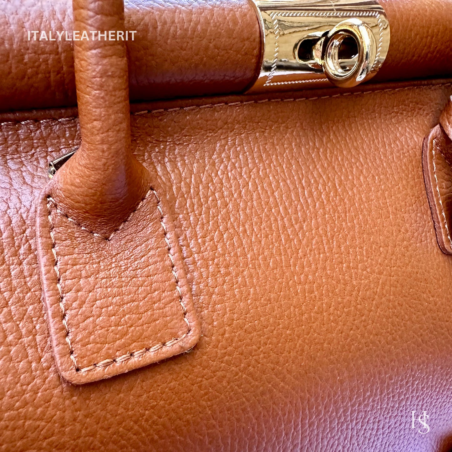 Italian Handmade Leather Bags For Woman l l Elegant Leather Tote From Florence, Brown Leather Tote , Lock bag