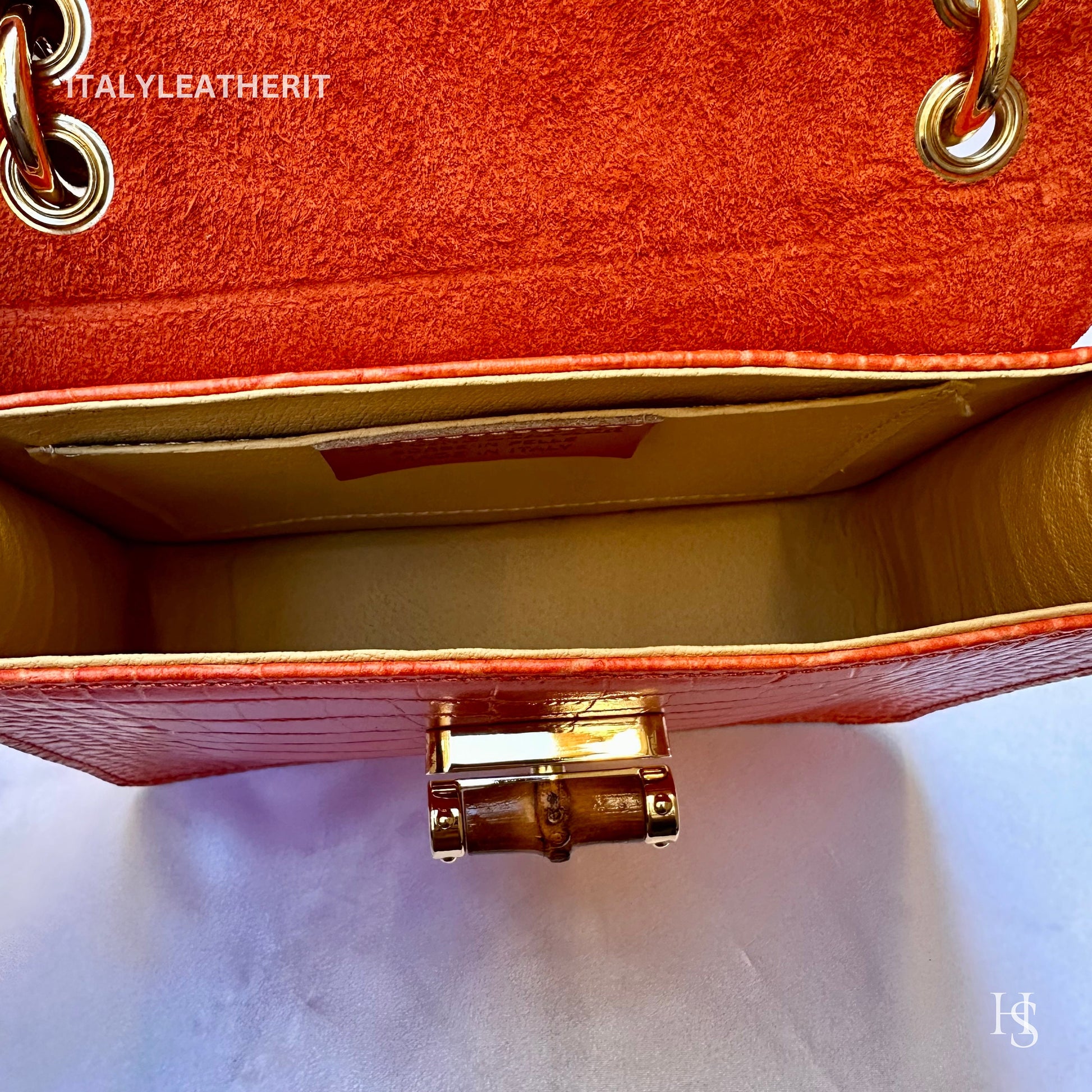 Italian Handmade Leather Bags for Women | Elegant Leather Tote from Florence | Orange Handbag | Stylish Design