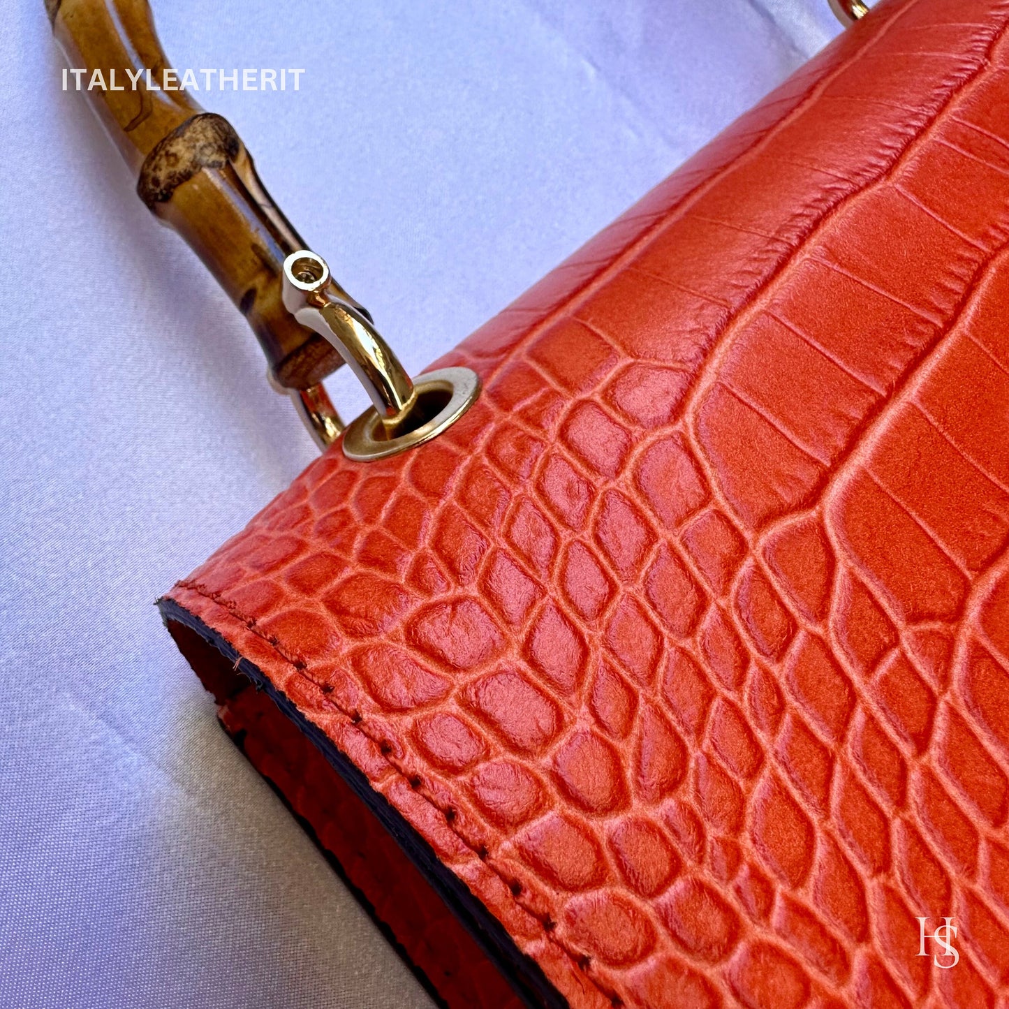Italian Handmade Leather Bags for Women | Elegant Leather Tote from Florence | Orange Handbag | Stylish Design