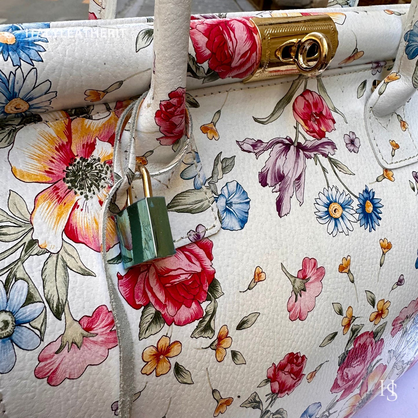 Italian Handmade Leather Bags For Women l l Elegant Leather Tote From Florence, Flower bag, Lock bag