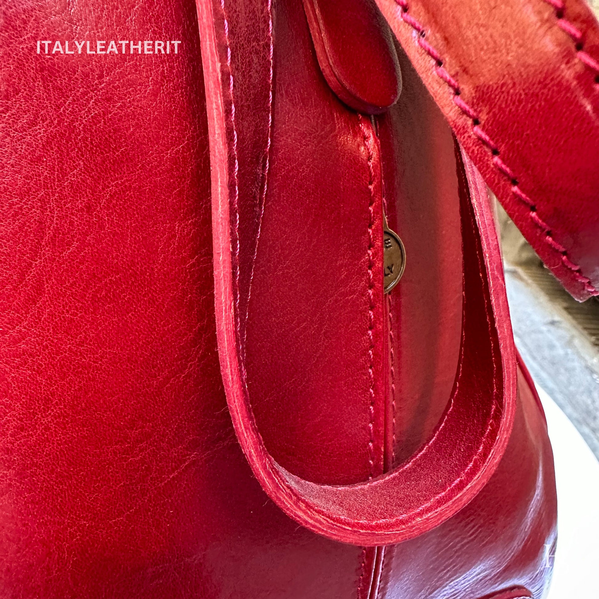 Italian Unisex Handmade Tuscan Leather Backpack From Florence Made In Italy