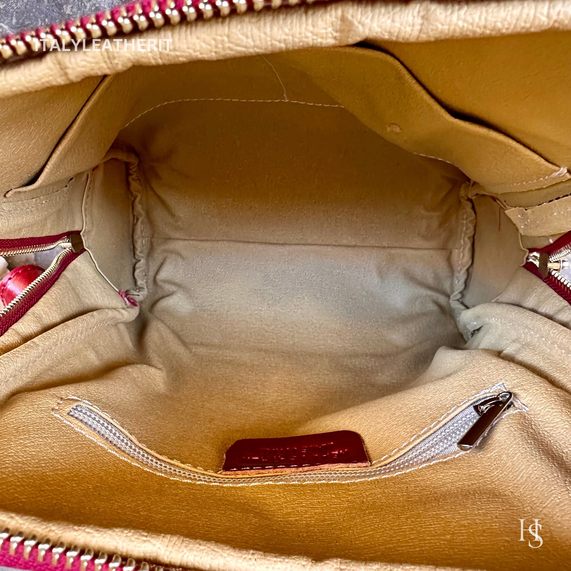 Italian Unisex Handmade Tuscan Leather Backpack From Florence Made In Italy