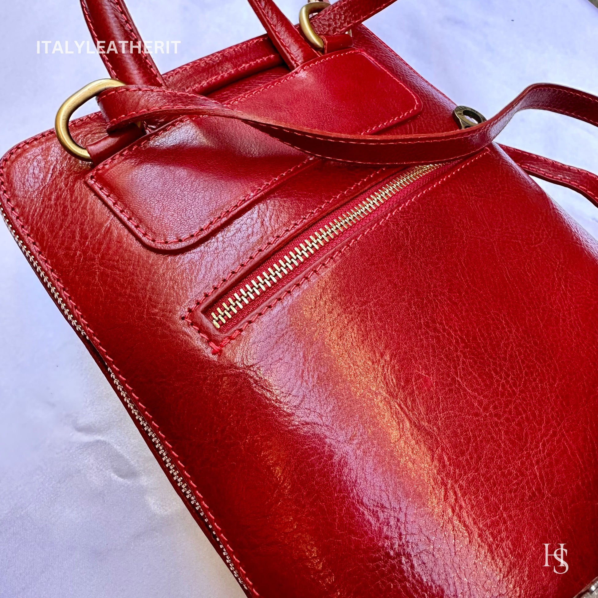 Italian Unisex Handmade Tuscan Leather Backpack From Florence, Made In Italy, Computer bag