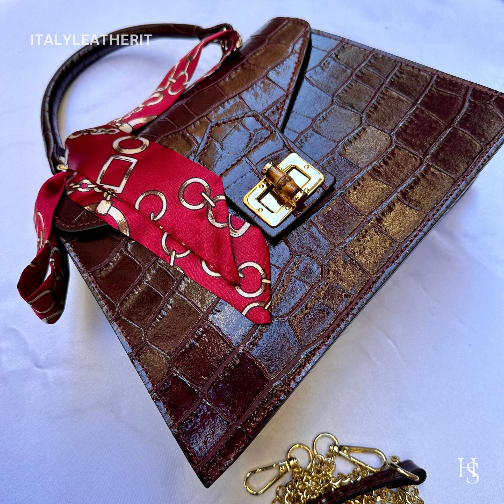 Italian Handmade Leather Bags For Woman l l Elegant Leather Tote From Florence ll Handmade Italy, Wine Red Tote