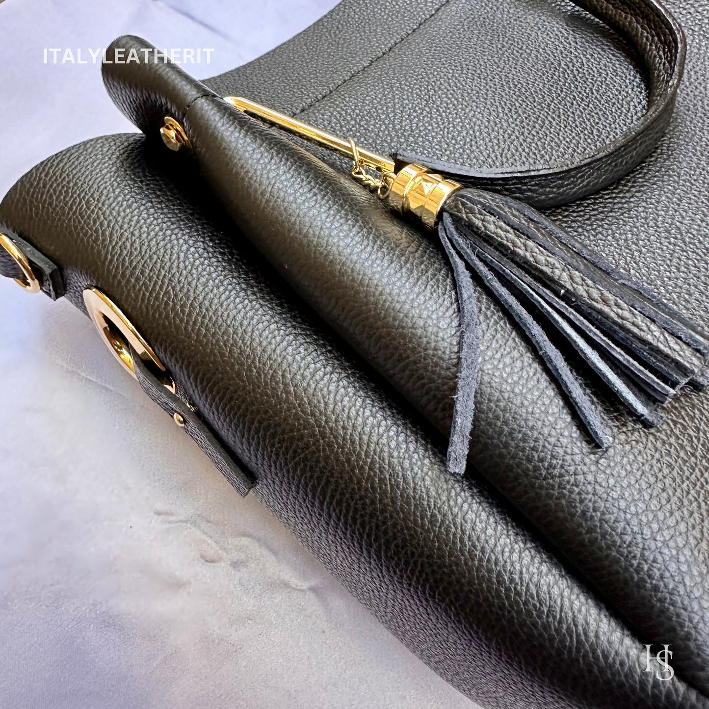 Italian Handmade Leather Bags For Women l l Elegant Leather Tote From Florence, Italy, Black Leather Bag