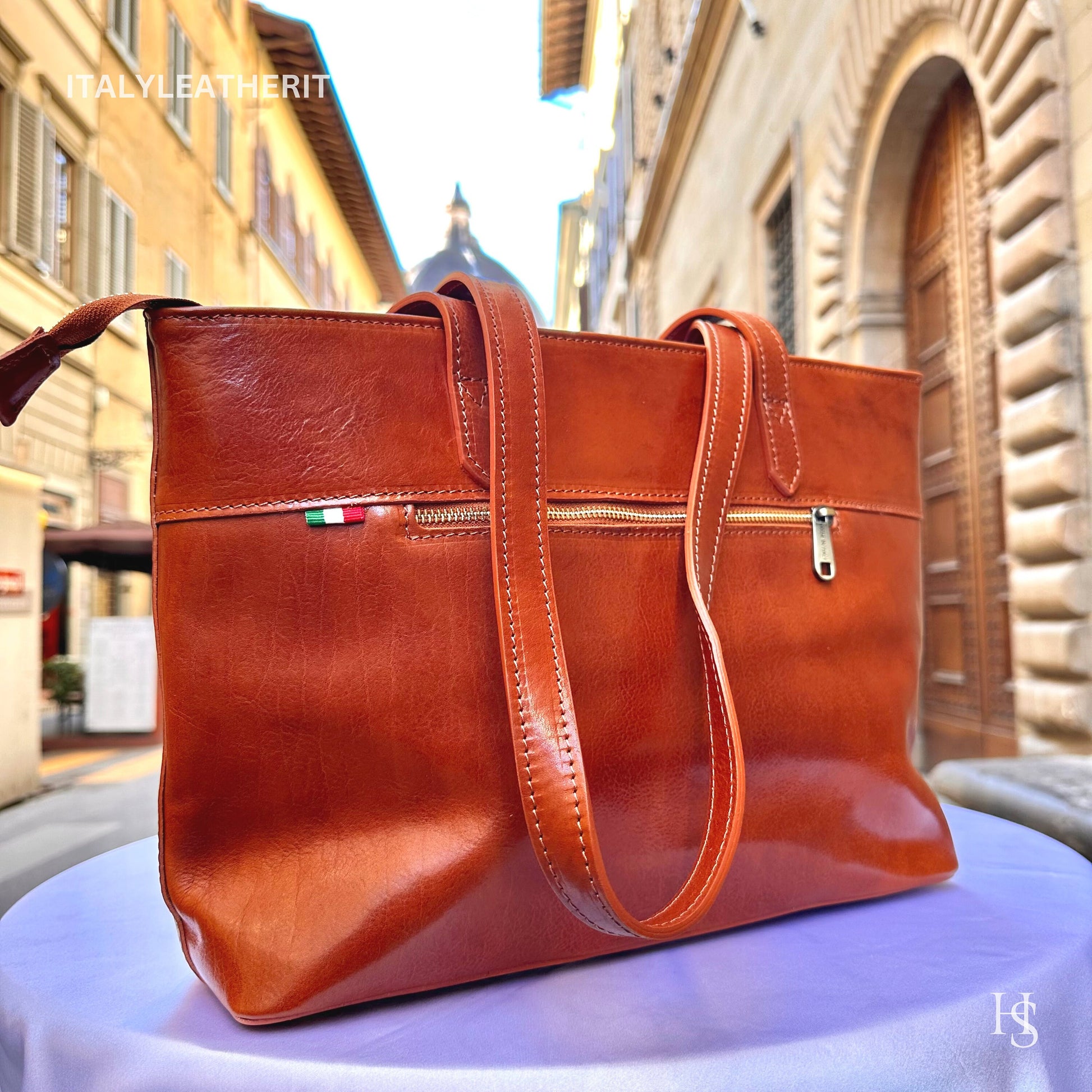 Italian Handmade Leather Bags For Women l Elegant Leather Tote From Florence, brown leather bag
