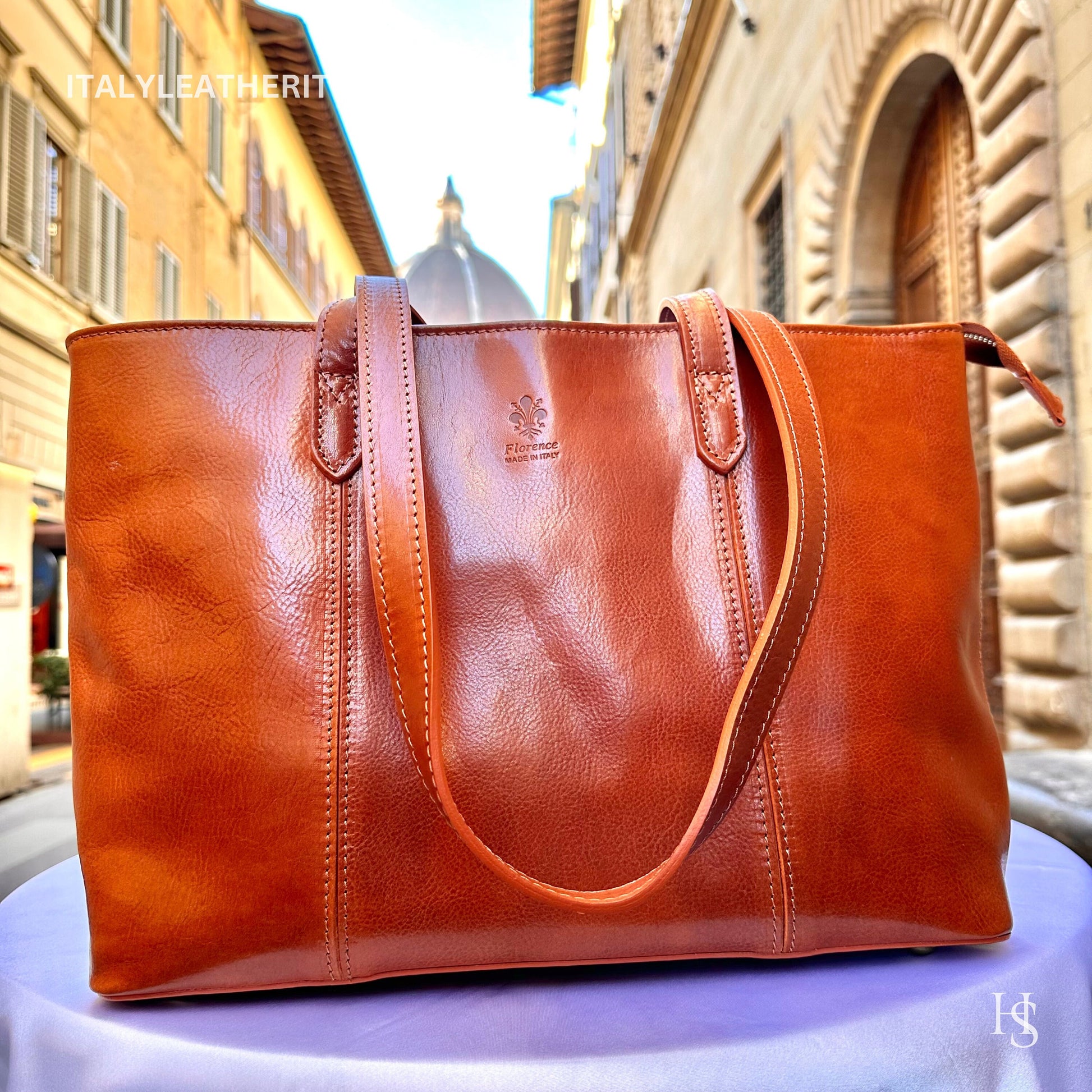 Italian Handmade Leather Bags For Women l Elegant Leather Tote From Florence, brown leather bag