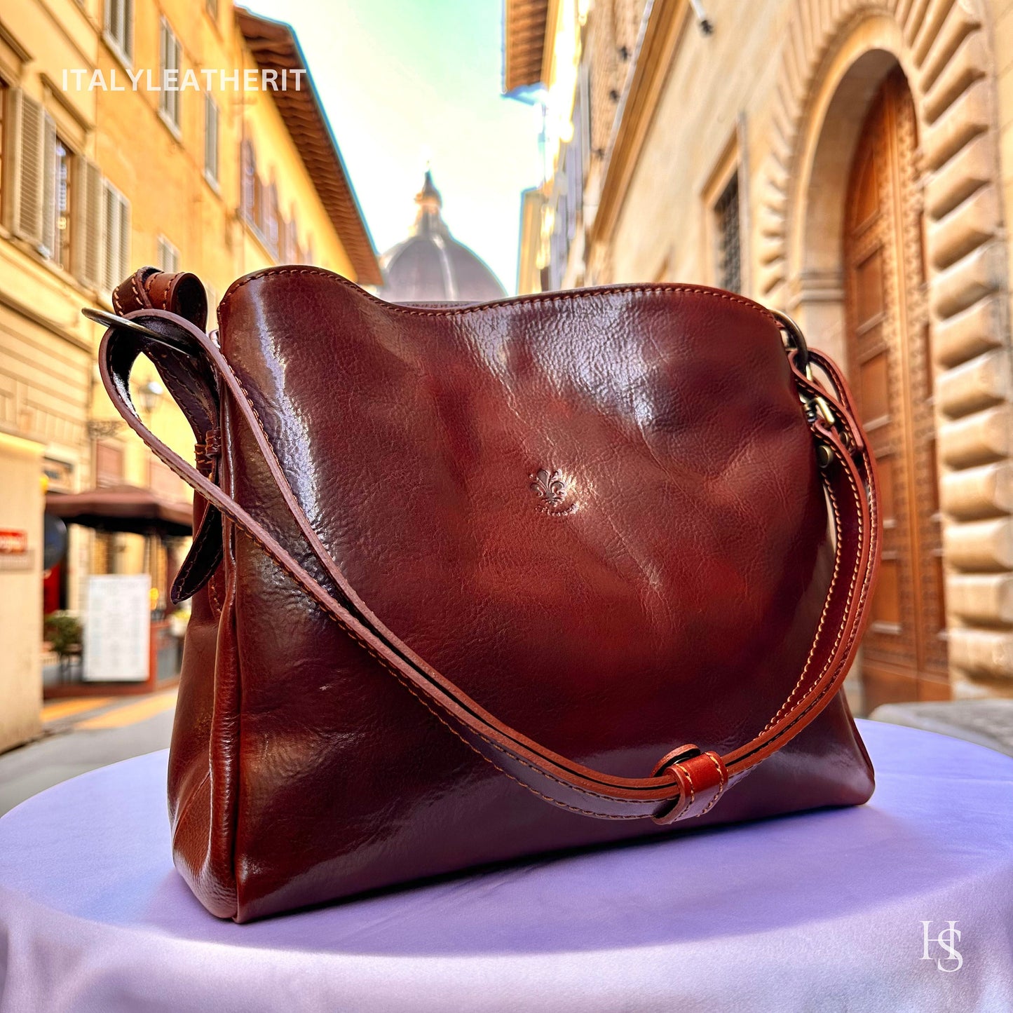 Italian Handmade Leather Bags For Woman l l Elegant Leather Tote From Florence, Made In Italy, Green purse