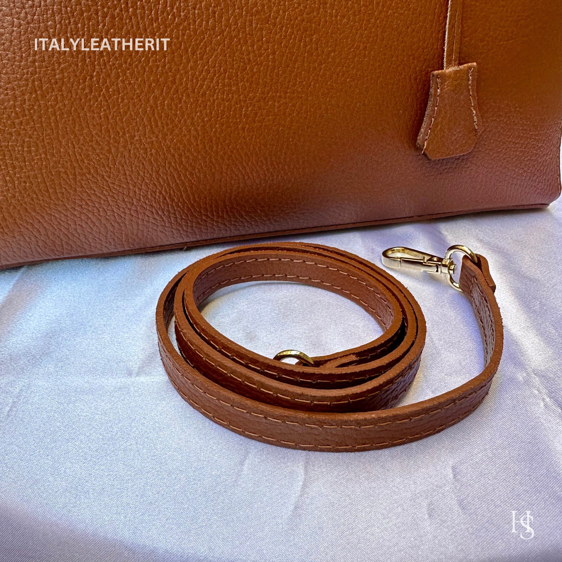 Italian Handmade Leather Bags For Woman l l Elegant Leather Tote From Florence, Brown Leather Tote , Lock bag