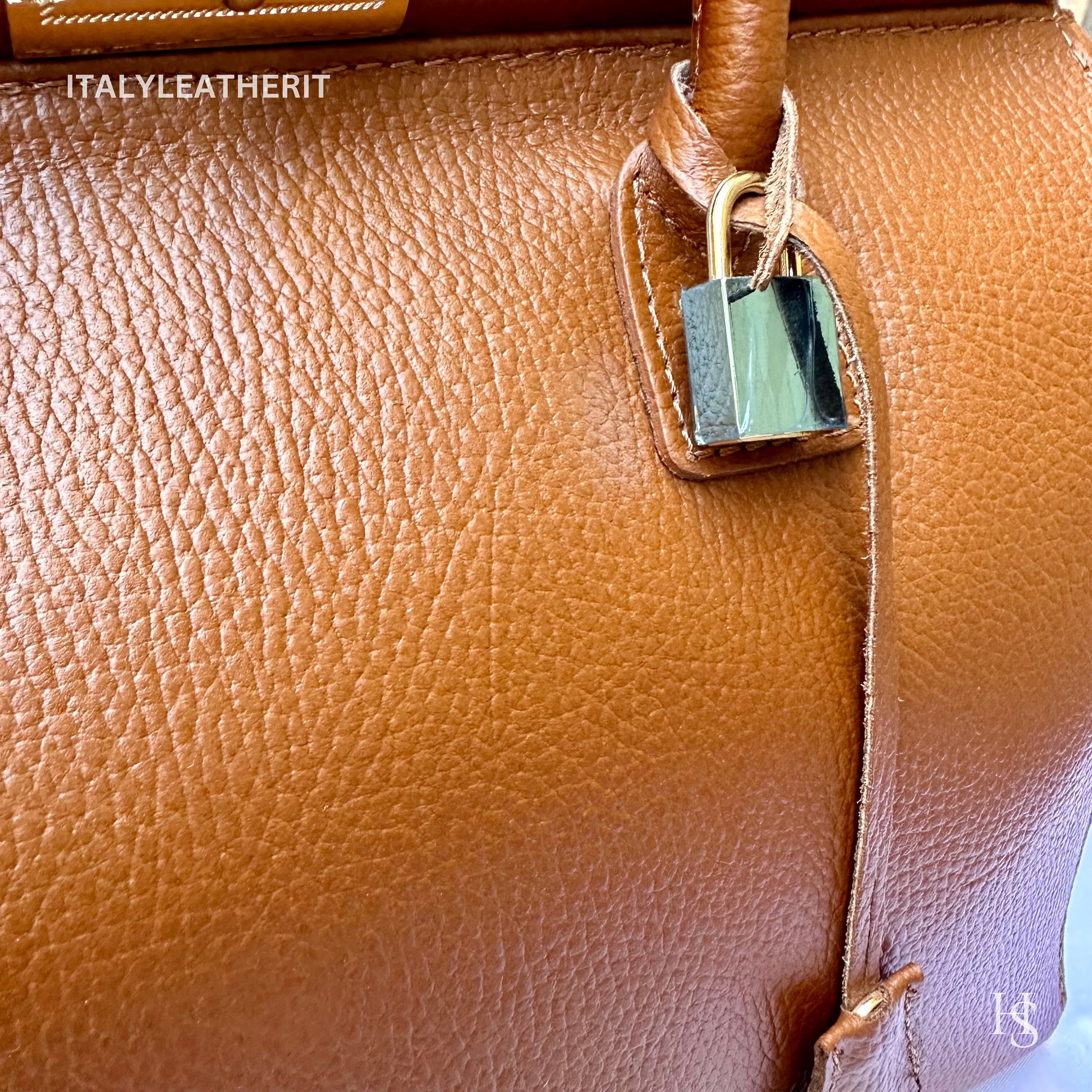 Italian Handmade Leather Bags For Woman l l Elegant Leather Tote From Florence, Brown Leather Tote , Lock bag