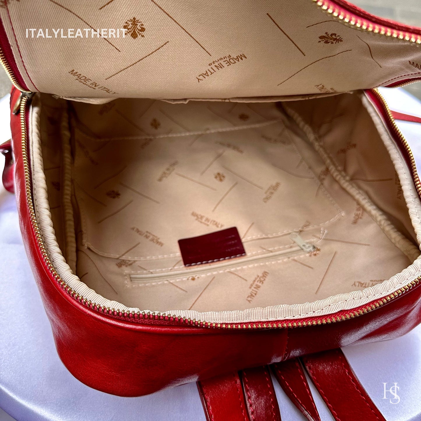 Italian Handmade Leather Backpack Unisex ll Genuine Leather Made In Italy Florence, backpack for men and women