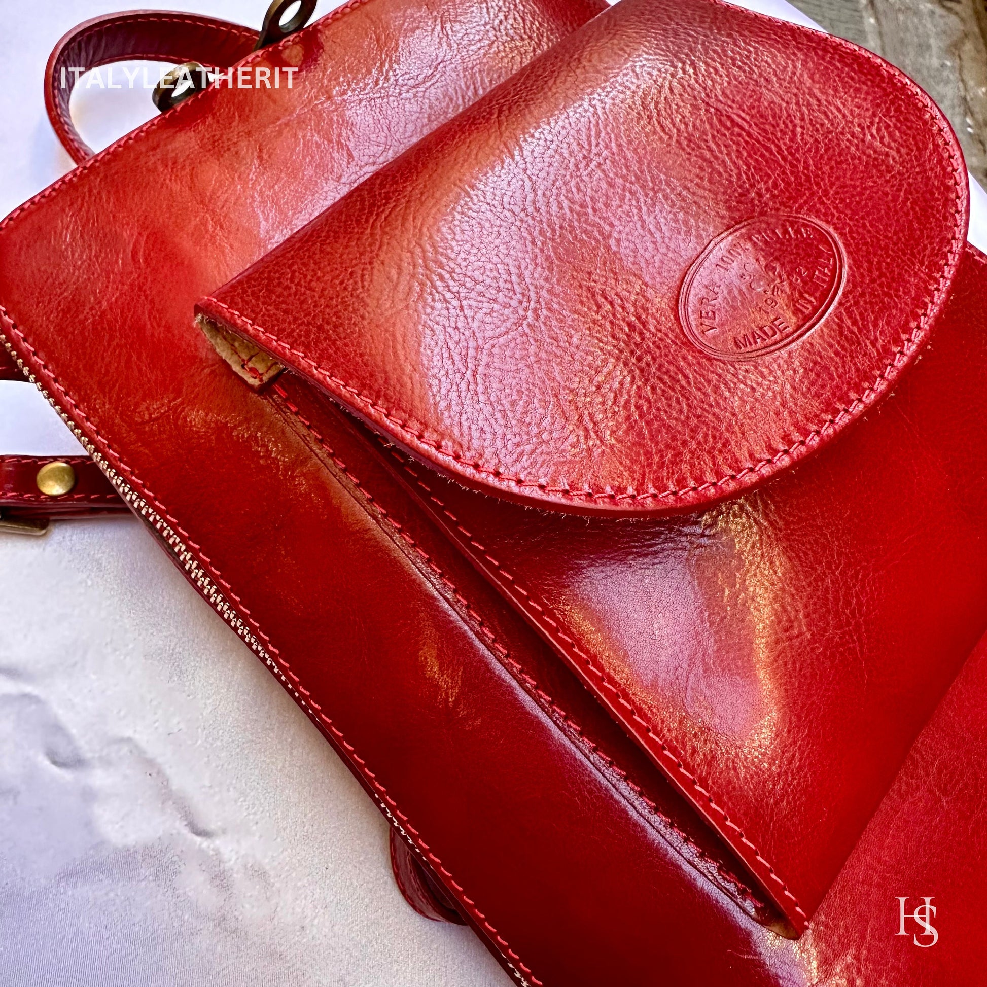 Italian Unisex Handmade Tuscan Leather Backpack From Florence, Made In Italy, Computer bag