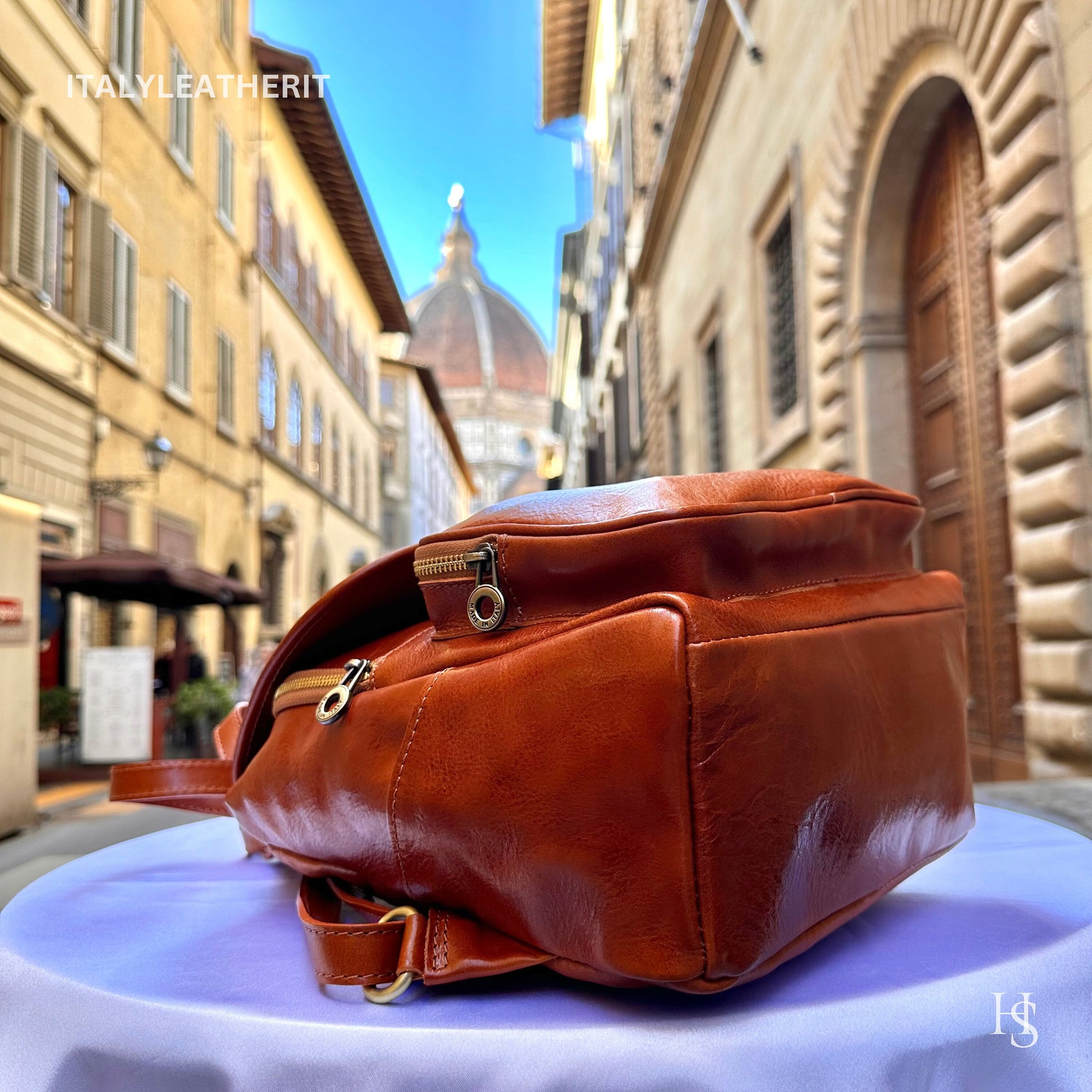 Italian Handmade Unisex Tuscan Leather Backpack from Florence, Italy – Stylish, Authentic, and Durable