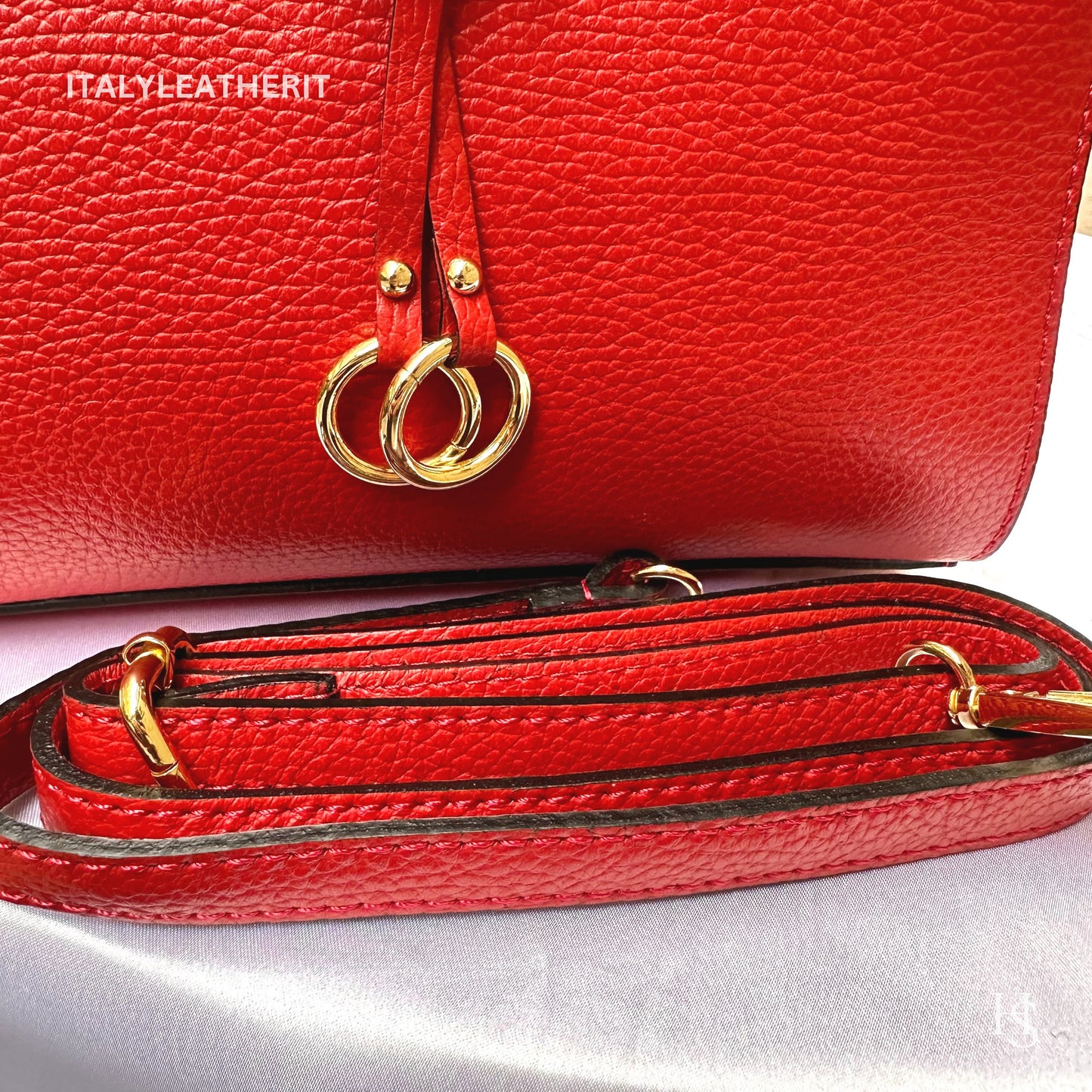 Italian Handmade Leather Bags For Women | Elegant Red Leather Tote From Florence | Best Collection