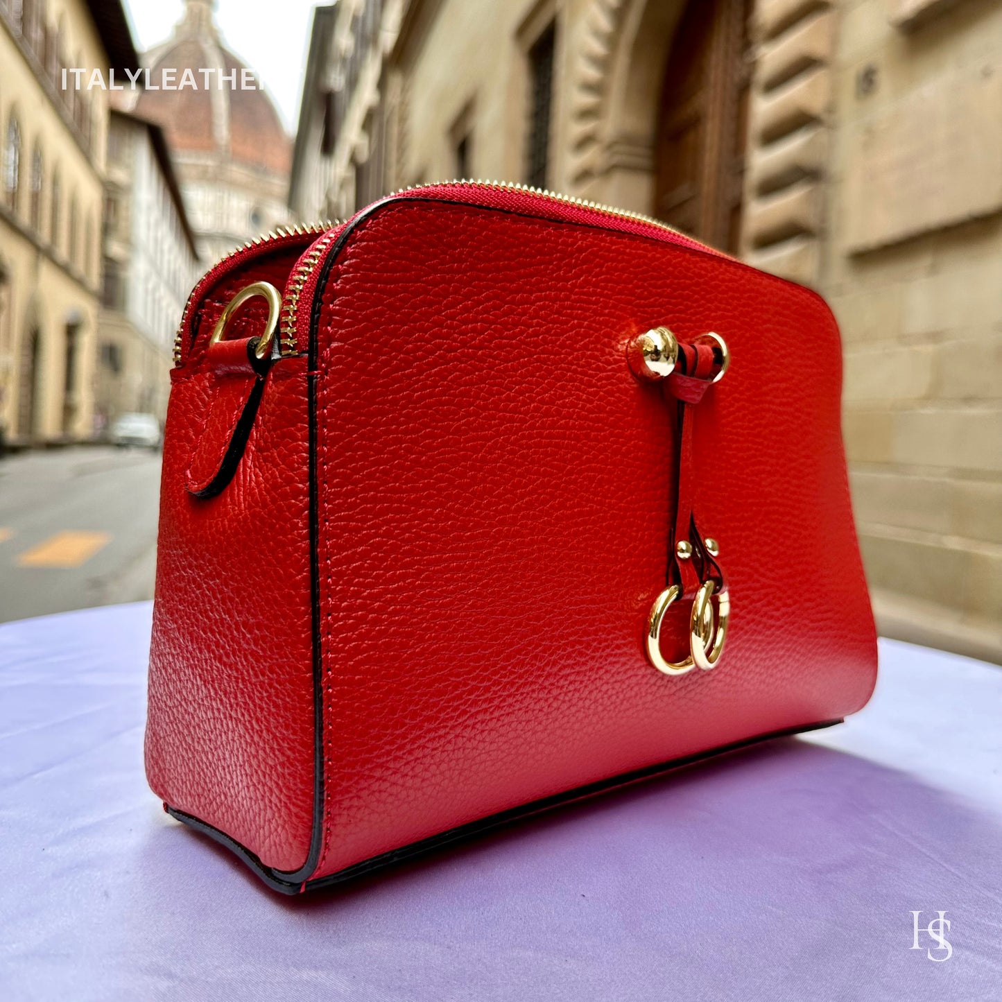 Italian Handmade Leather Bags For Women | Elegant Red Leather Tote From Florence | Best Collection